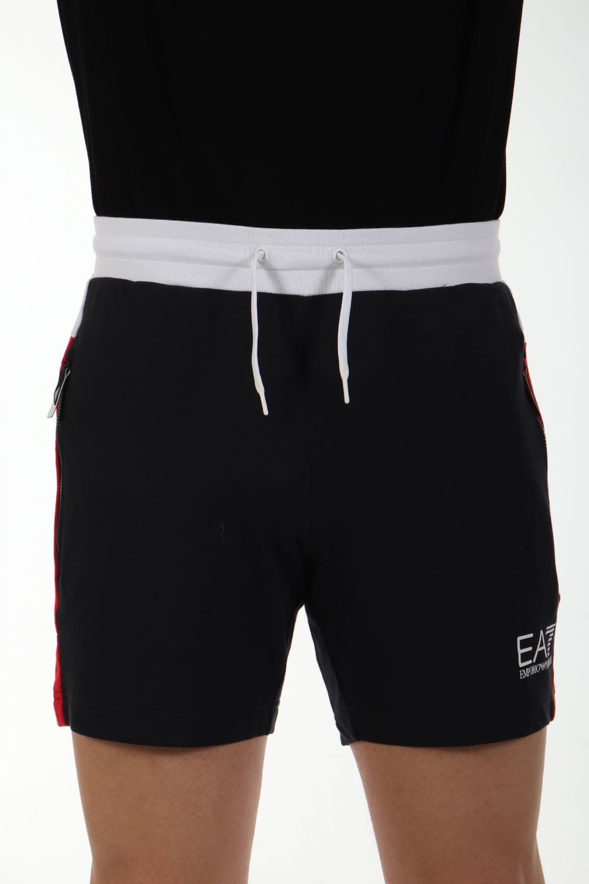 ARMANI 7 ΒΕΡΜΟΥΔΑ ΦΟΥΤΕΡ SIDE ZIP LOGO ΜΠΛΕ-ΚΟΚΚΙΝΟ-ΛΕΥΚΟ