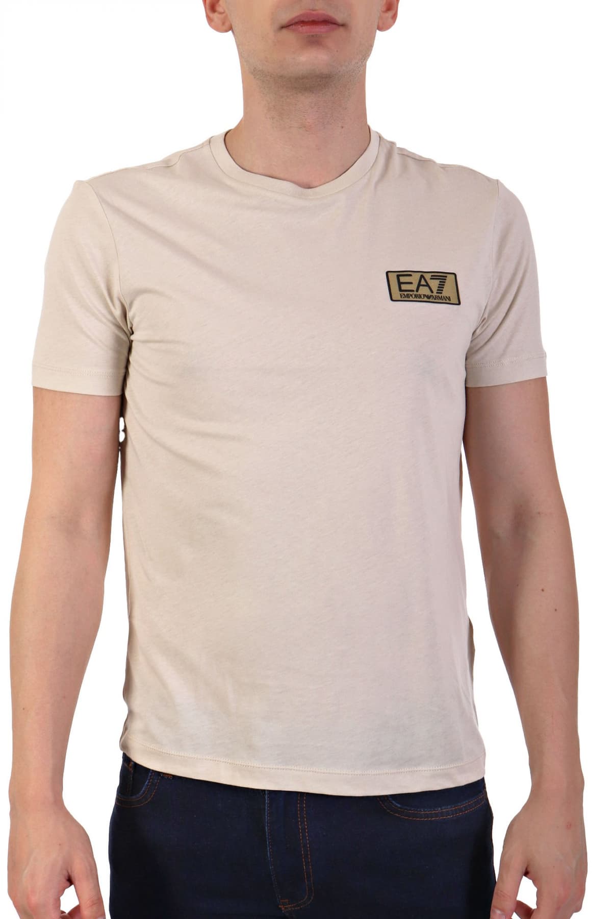ARMANI 7 T-SHIRT GOLD LOGO ΜΠΕΖ