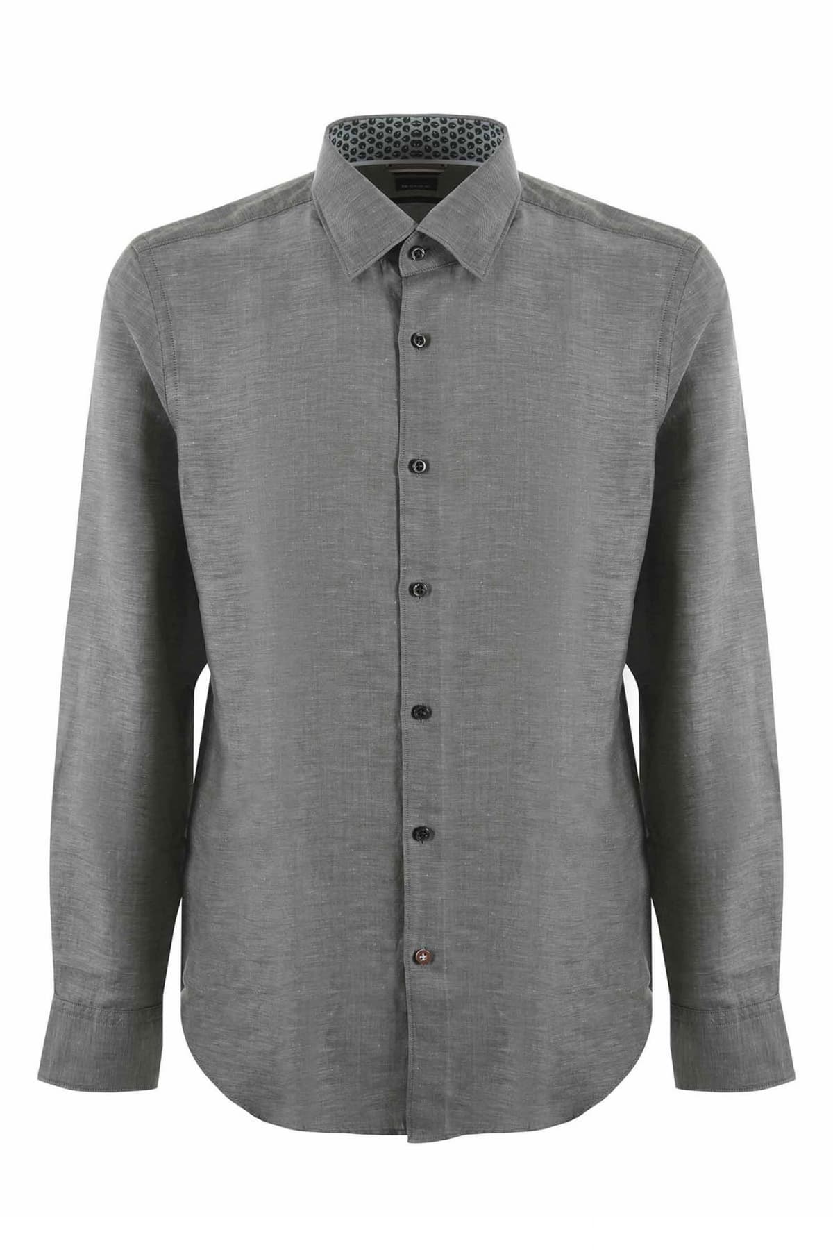 BOSS ΠΟΥΚΑΜΙΣΟ ΛΙΝΟ CASUAL FIT C-HAL-KENT-C3-223 ΧΑΚΙ