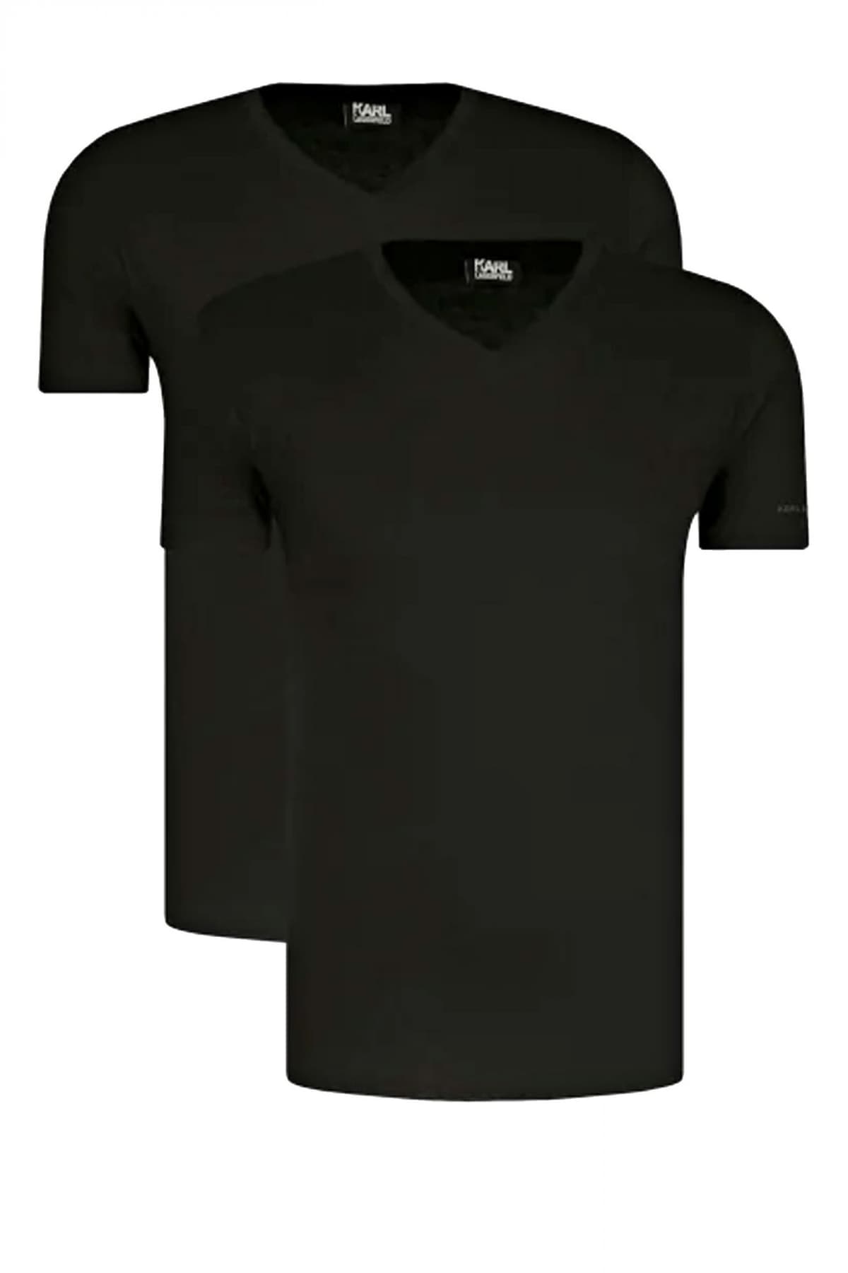 KARL LAGERFELD T-SHIRT 2PACK ΕΣΩΡΟΥΧΟ V-NECK MAYΡΟ