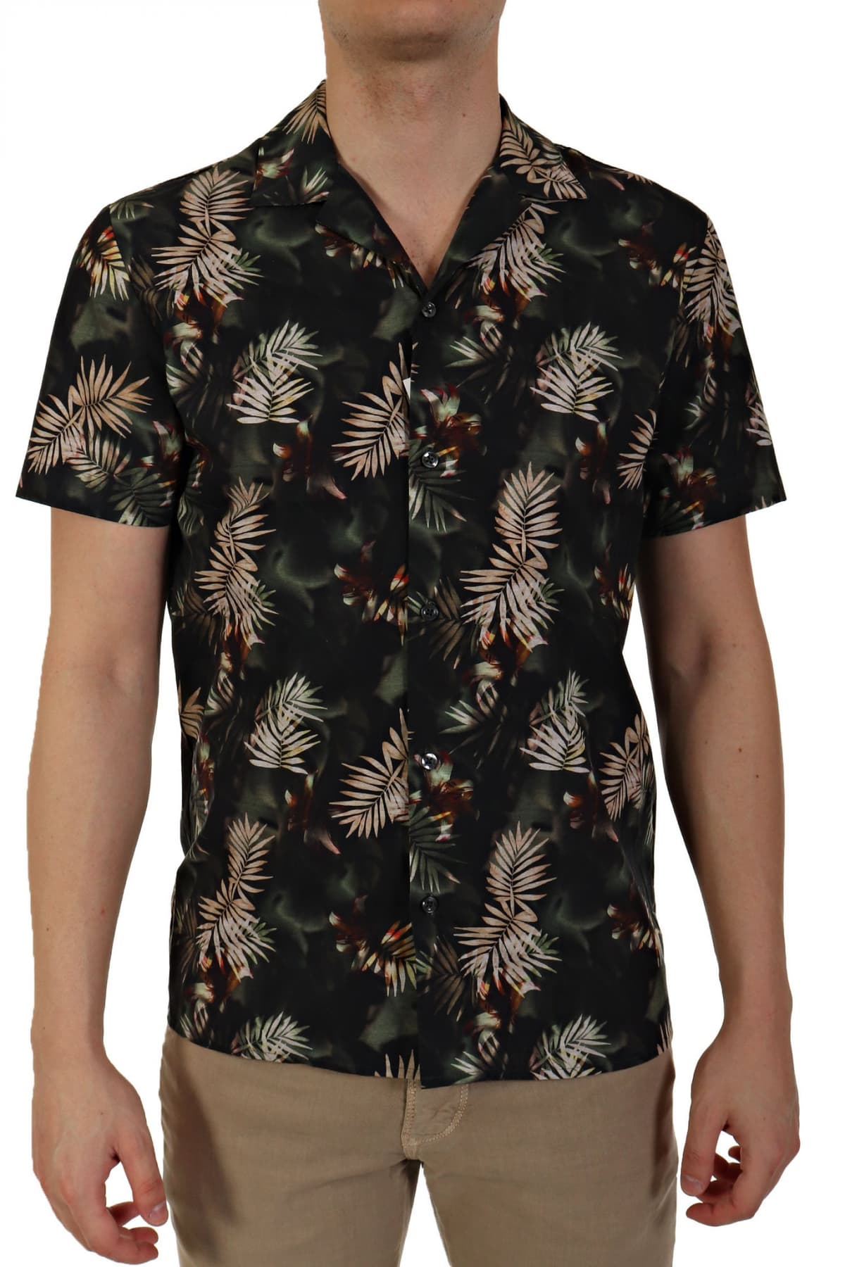 BALDESSARINI ΠΟΥΚΑΜΙΣΟ FLORAL FOUR LEAF ΧΑΚΙ