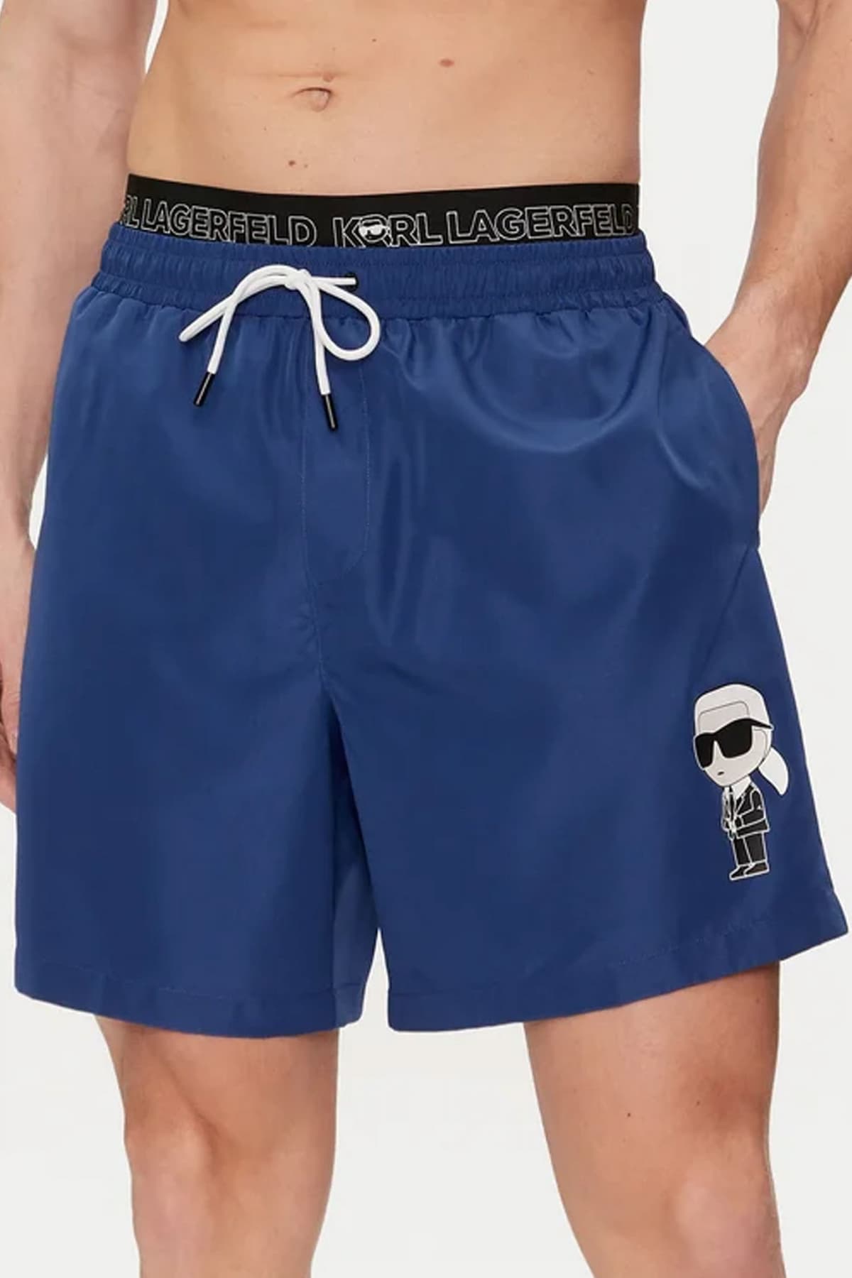 KARL LAGERGELD ΜΑΓΙΩ ΣΟΡΤΣ LOGO IKONIK 2.0 ELASTIC MΕD ΜΑΥΡΟ