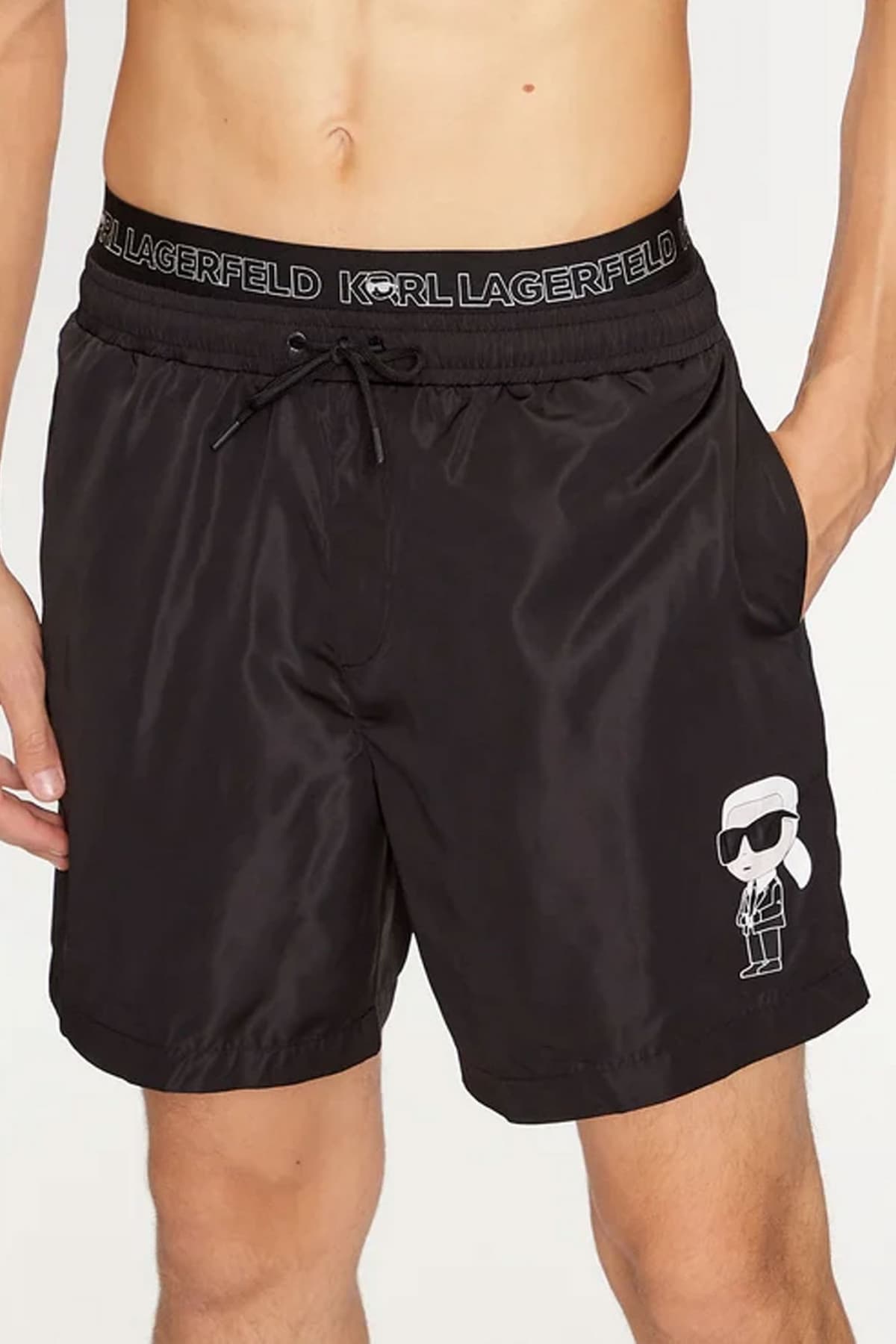 KARL LAGERGELD ΜΑΓΙΩ ΣΟΡΤΣ LOGO IKONIK 2.0 ELASTIC MΕD ΜΑΥΡΟ