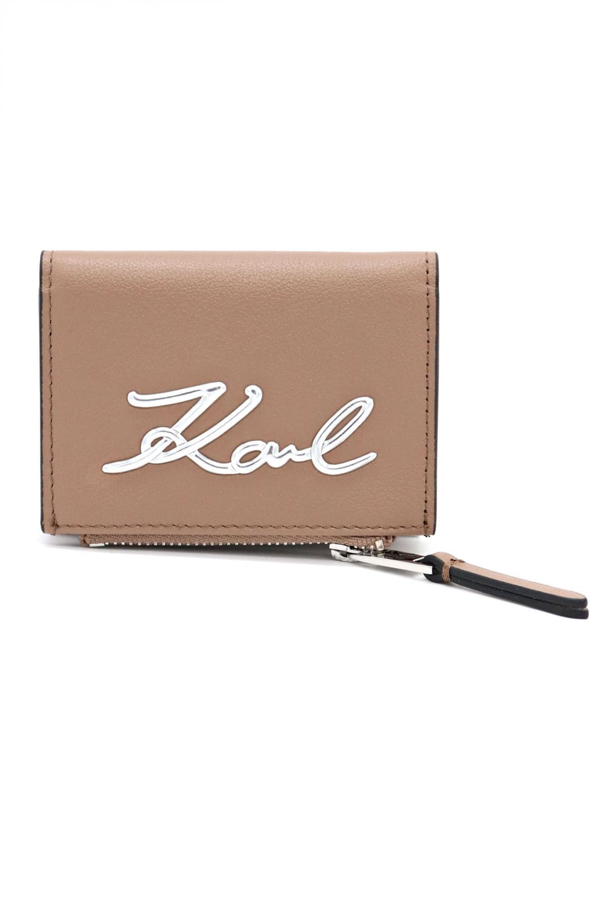 KARL LAGERFELD ΔΕΡΜΑΤΙΝΟ ΠΟΡΤΟΦΟΛΙ LOGO ΚΑΦΕ-ΑΣΗΜΙ