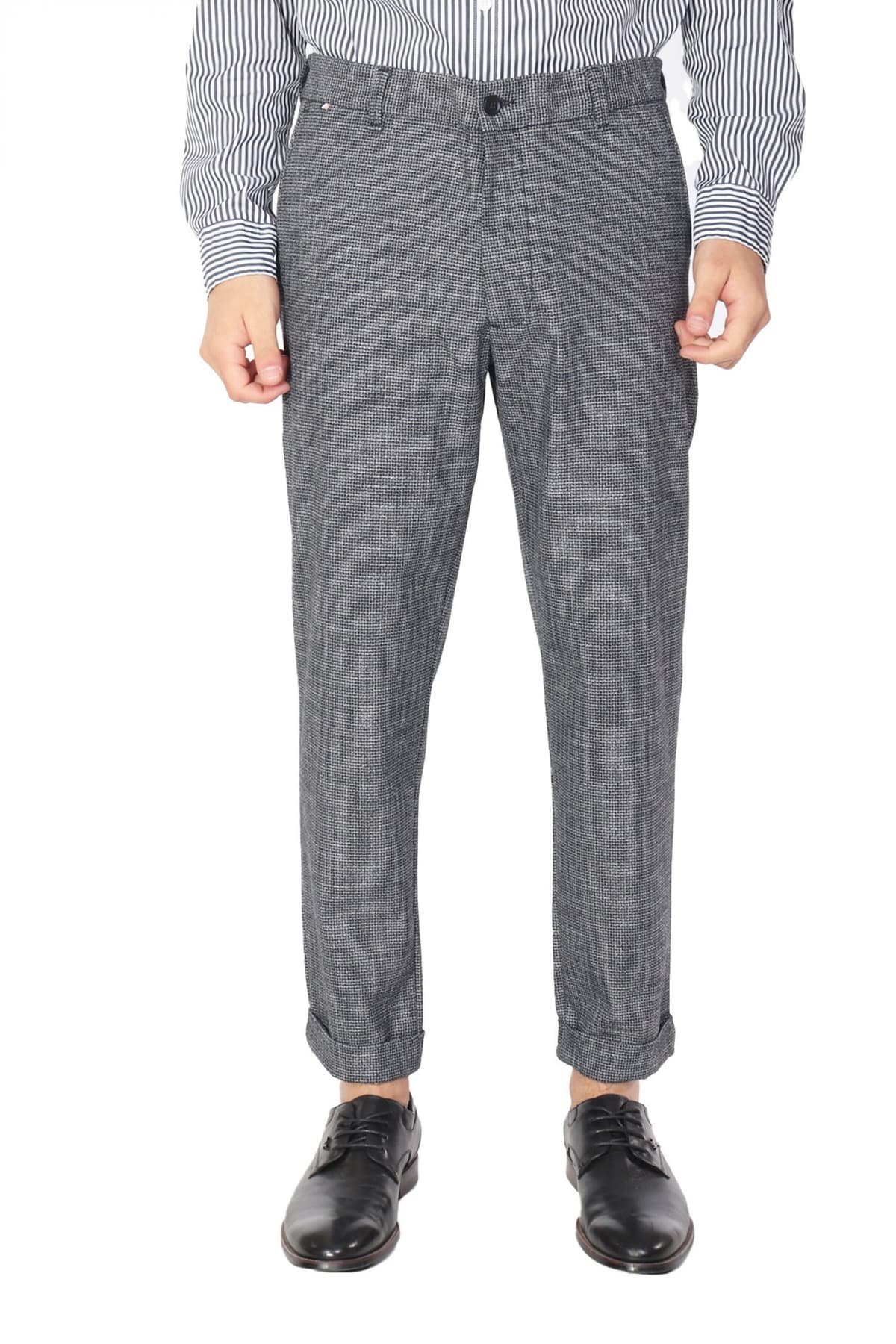 BOSS ΠΑΝΤΕΛΟΝΙ CHINO ΜΙΚΡΟΣΧΕΔΙΟ REGULAR TAPERED K-KANE-IDS-TU ΜΠΛΕ