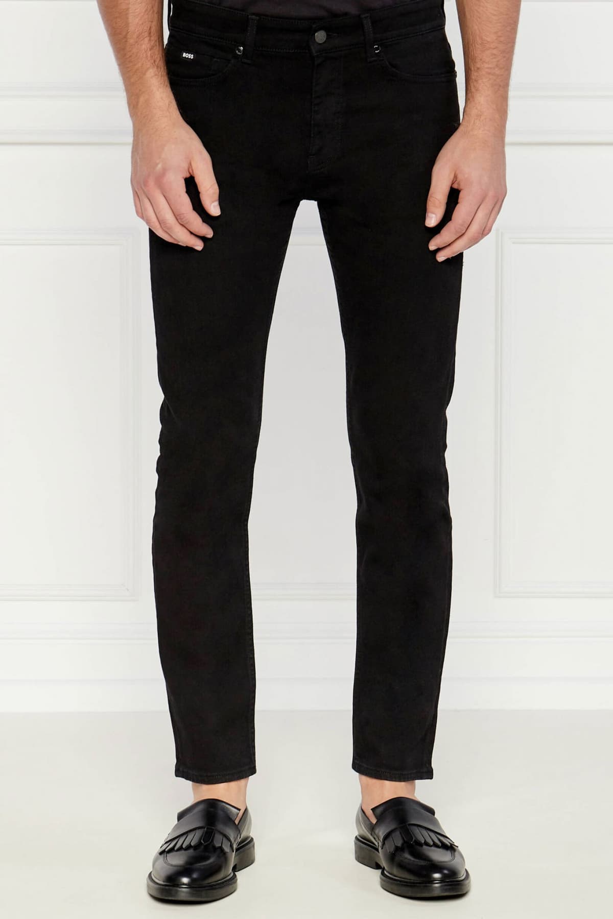 BOSS ΠΑΝΤΕΛΟΝΙ JEANS DELAWARE SLIM FIT ΜΑΥΡΟ