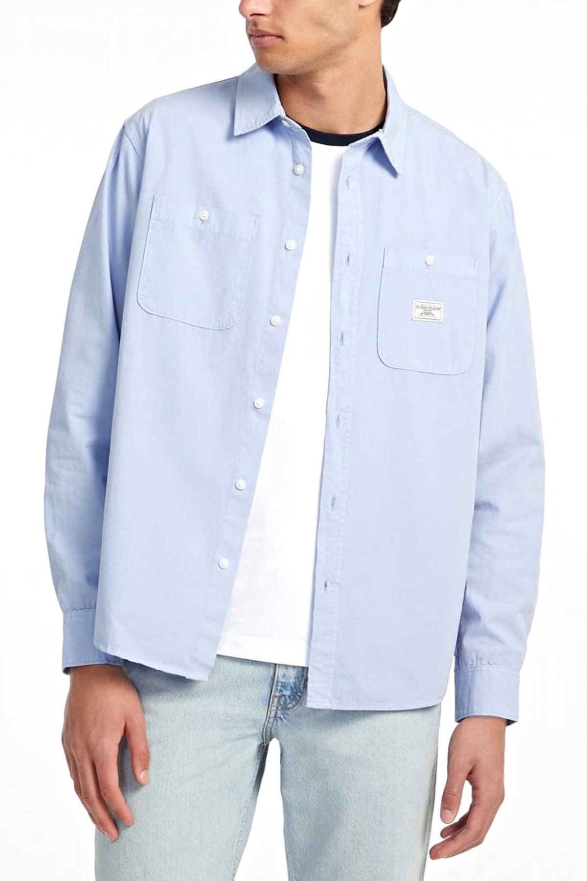 GUESS JEANS ΠΟΥΚΑΜΙΣΟ SLIM FIT ΛΕΥΚΟ