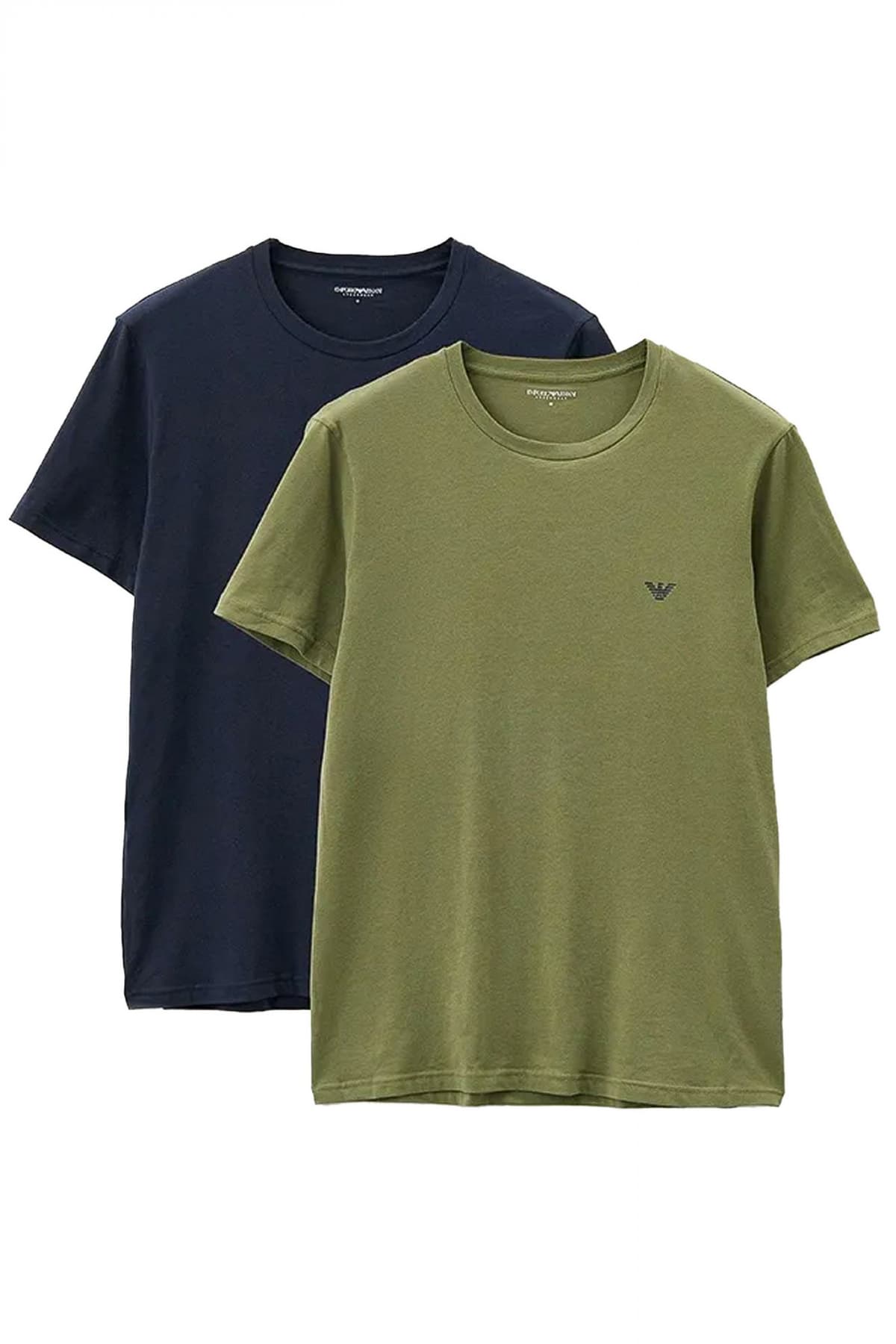 EMPORIO ARMANI T-SHIRT ΕΣΩΡΟΥΧΑ 2PACK COTTON STRETCH ΜΠΛΕ-ΧΑΚΙ