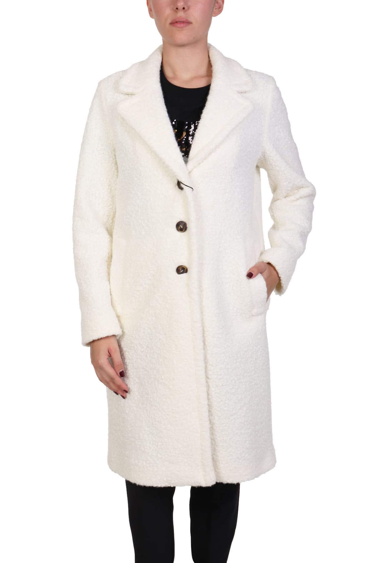 MARELLA EMME 1 ΠΑΛΤΟ GHINEA ΜΠΟΥΚΛΕ ΛΕΥΚΟ