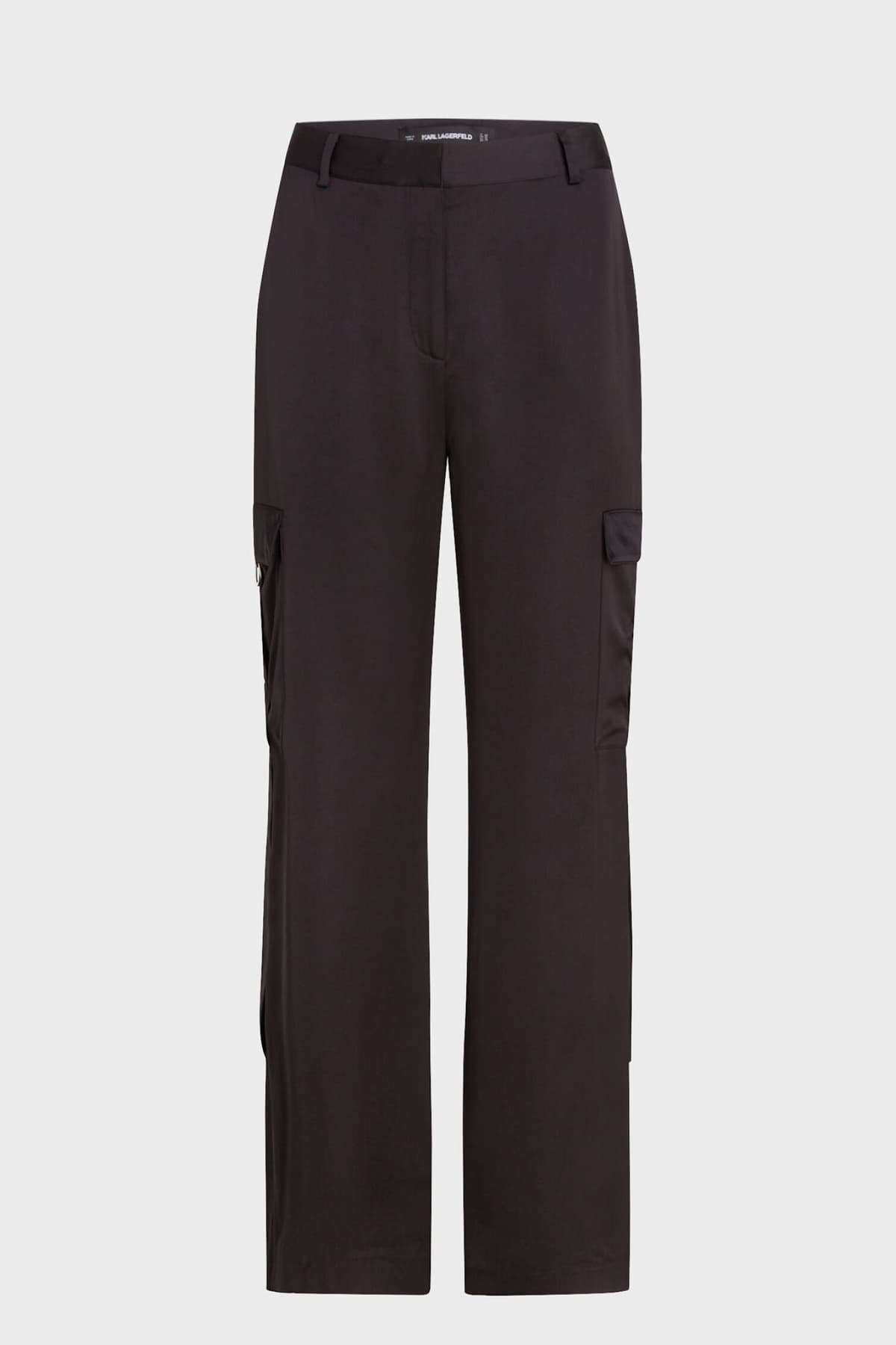 KARL LAGERFELD ΠΑΝΤΕΛΟΝΙ ΣΑΤΕΝ CARGO ΜΑΥΡΟ