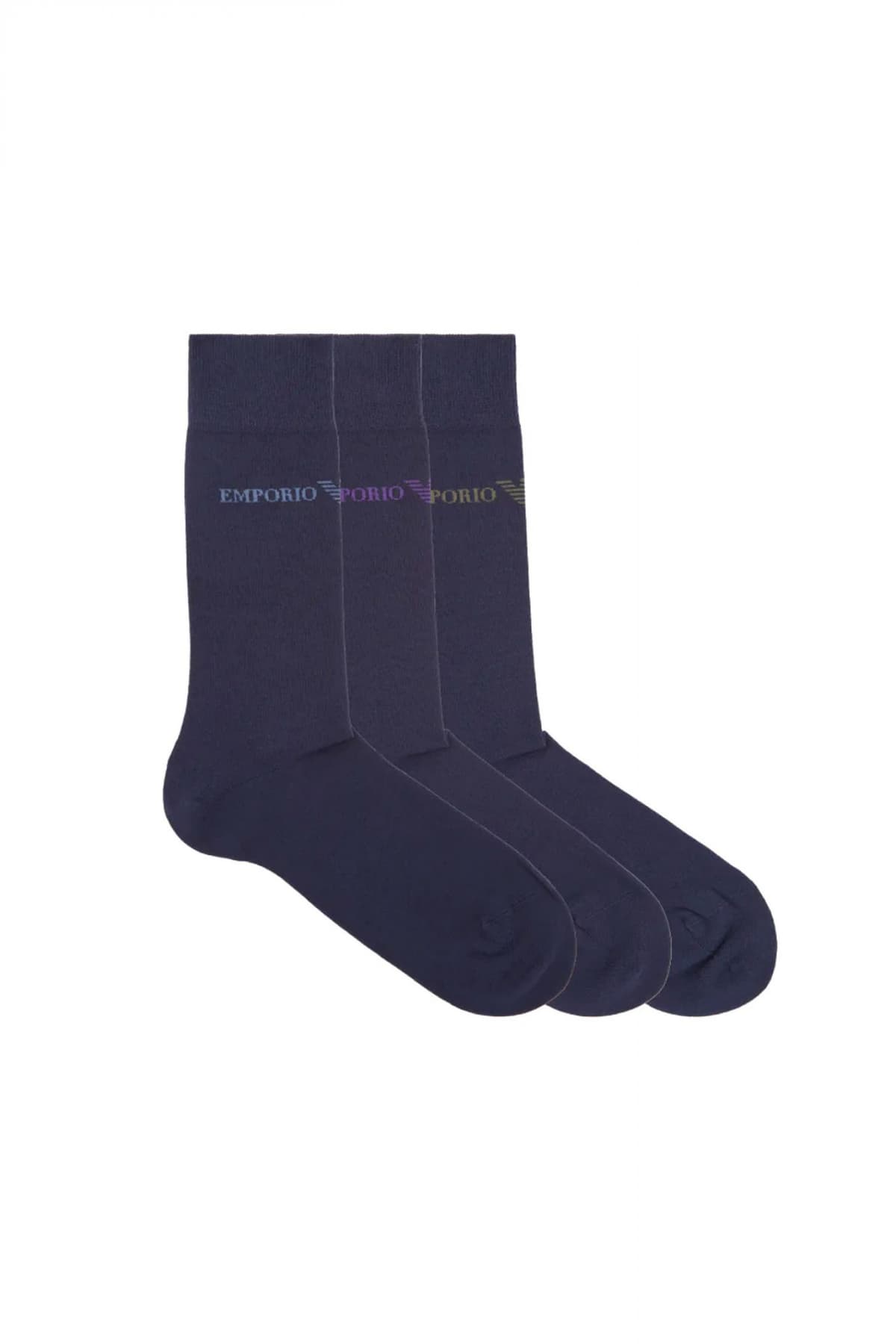 EMPORIO ARMANI ΚΑΛΤΣΕΣ ΣΕΤ 3PACK LOGO ΜΠΛΕ