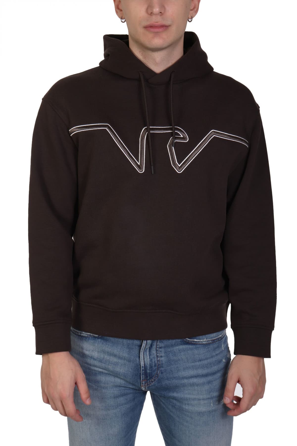 EMPORIO ARMANI ΦΟΥΤΕΡ HOODIE BIG EAGLE LOGO ΧΑΚΙ