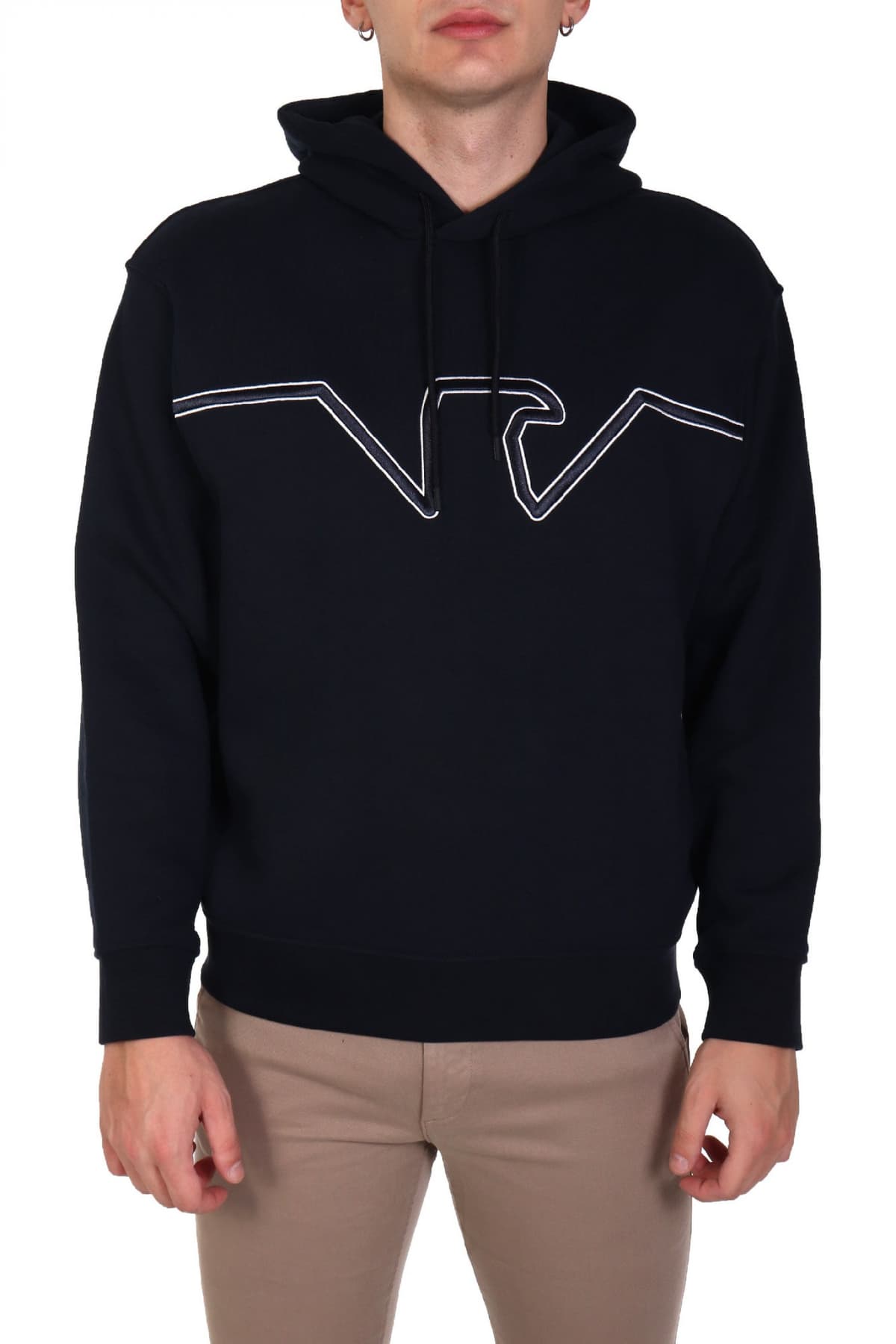 EMPORIO ARMANI ΦΟΥΤΕΡ HOODIE BIG EAGLE LOGO ΧΑΚΙ
