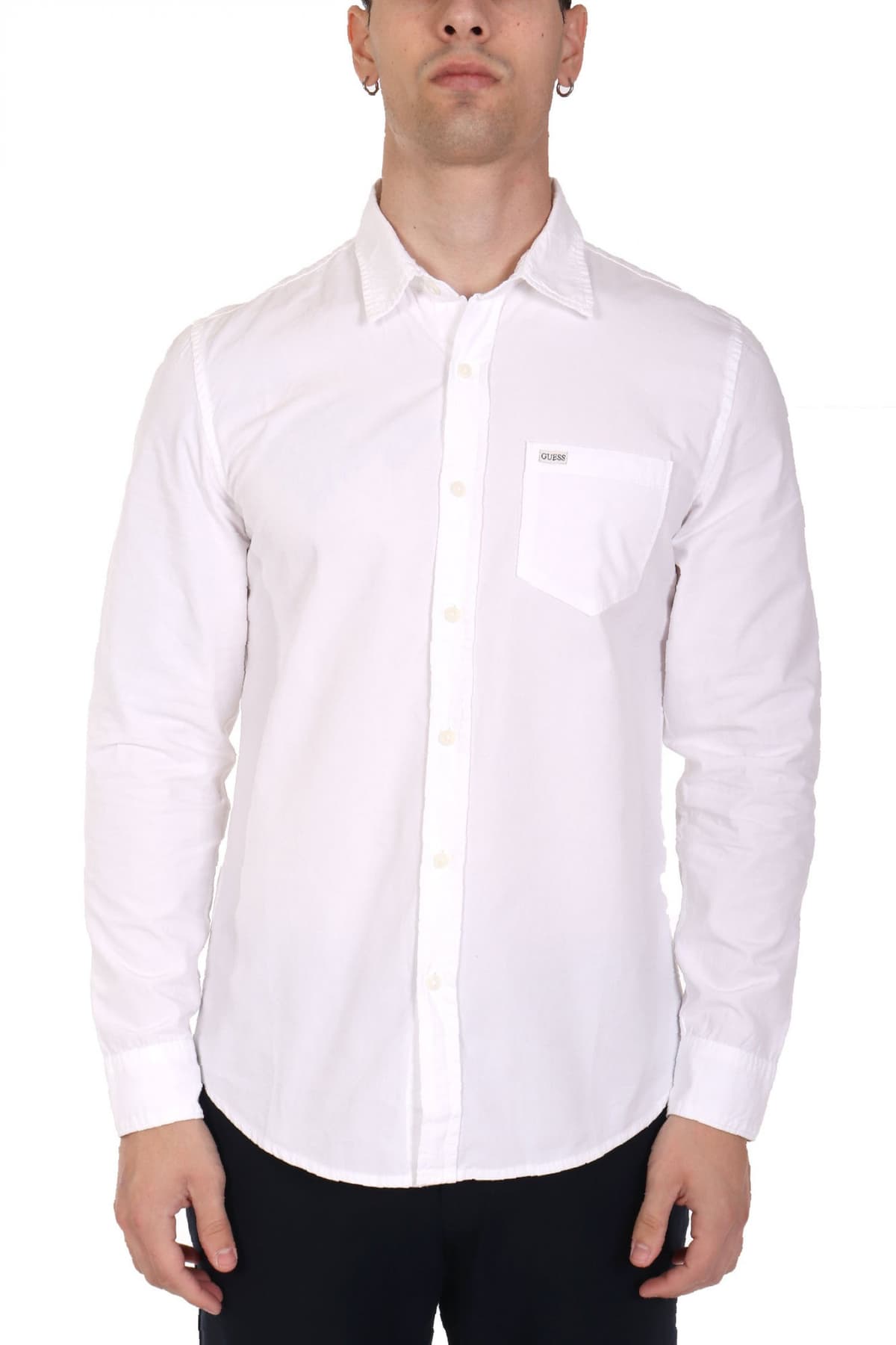 GUESS JEANS ΠΟΥΚΑΜΙΣΟ SLIM FIT ΛΕΥΚΟ