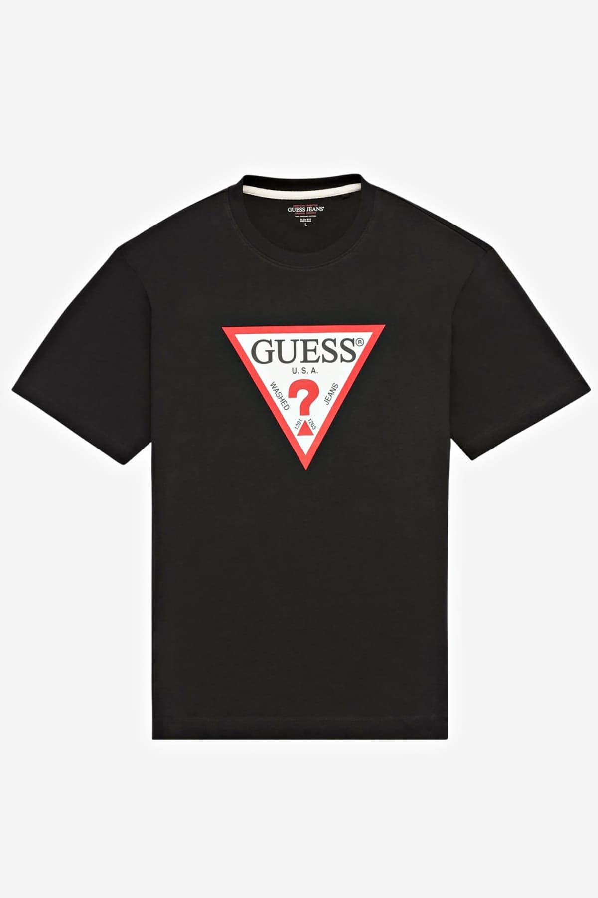 GUESS JEANS T-SHIRT CREWNECK OVERSIZED FIT LOGO ΜΠΛΕ