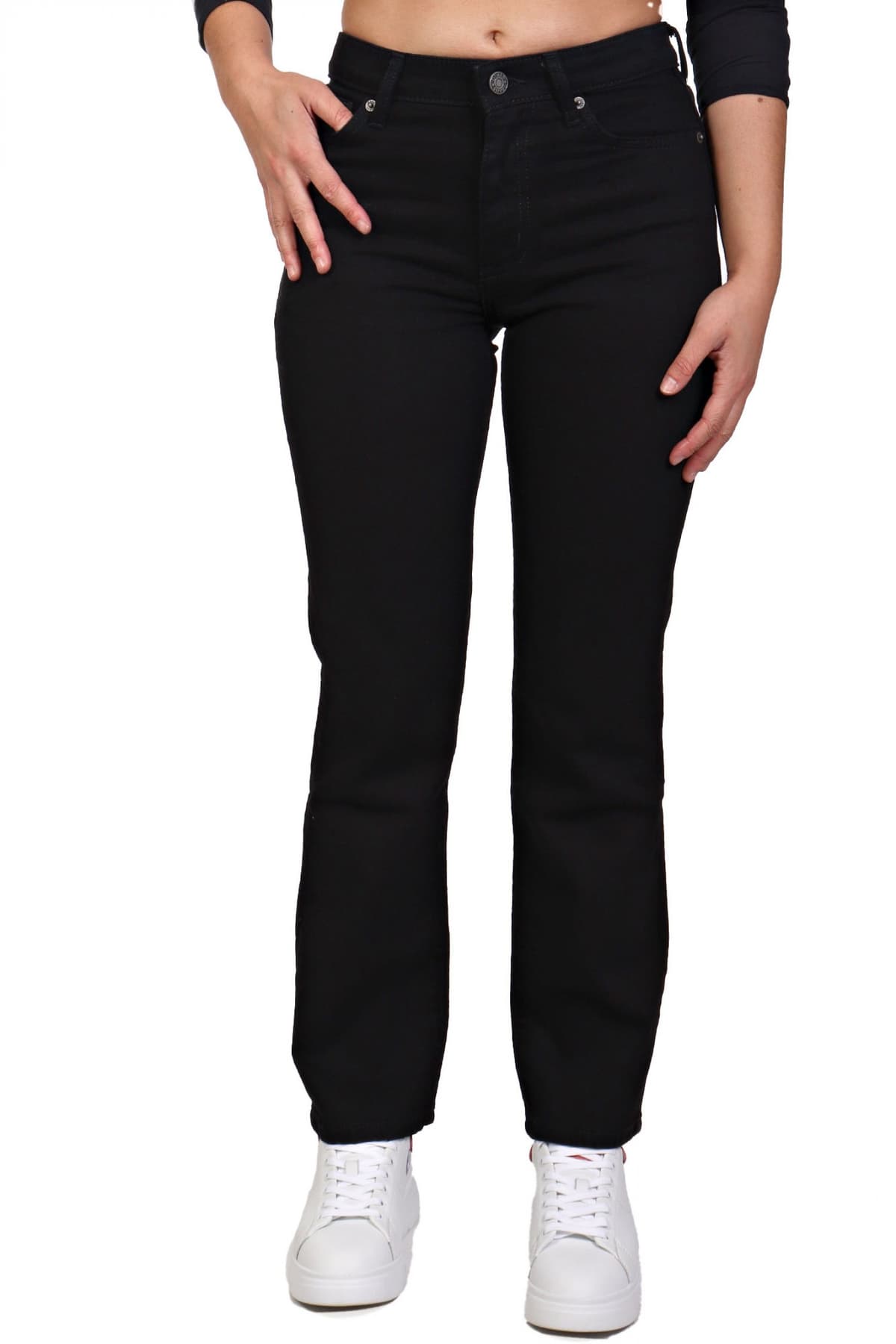 GUESS JEANS ΠΑΝΤΕΛΟΝΙ G08 JEANS MID RISE STRAIGHT ΠΕΝΤΑΤΣΕΠΟ ΜΑΥΡΟ