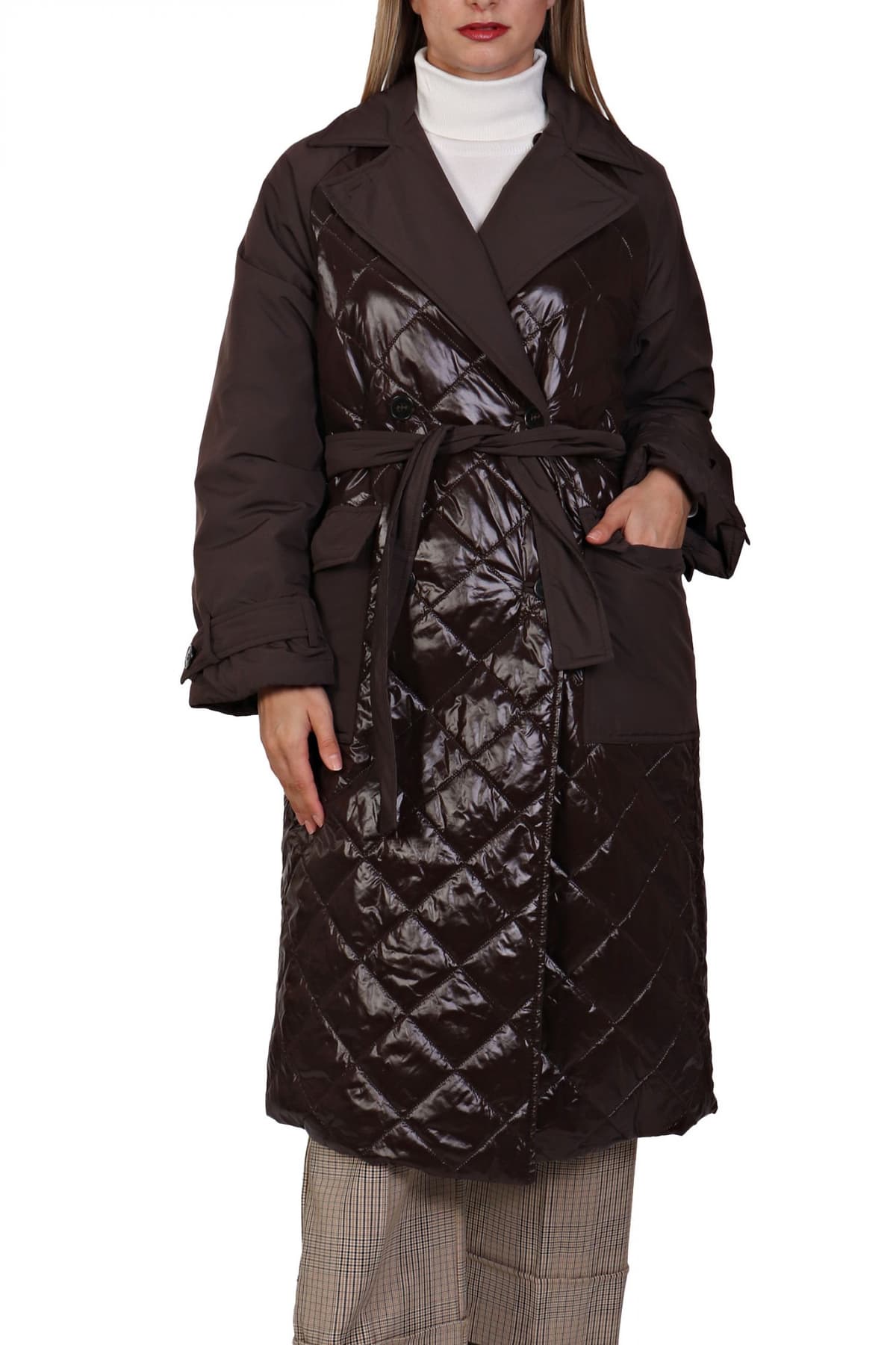 MARELLA MONOCHROME ΚΑΜΠΑΡΝΤΙΝΑ VESUVIO ΔΙΠΛΗΣ ΟΨΕΩΣ ΚΑΠΙΤΟΝΕ ΣΚΟΥΡΟ ΚΑΦΕ