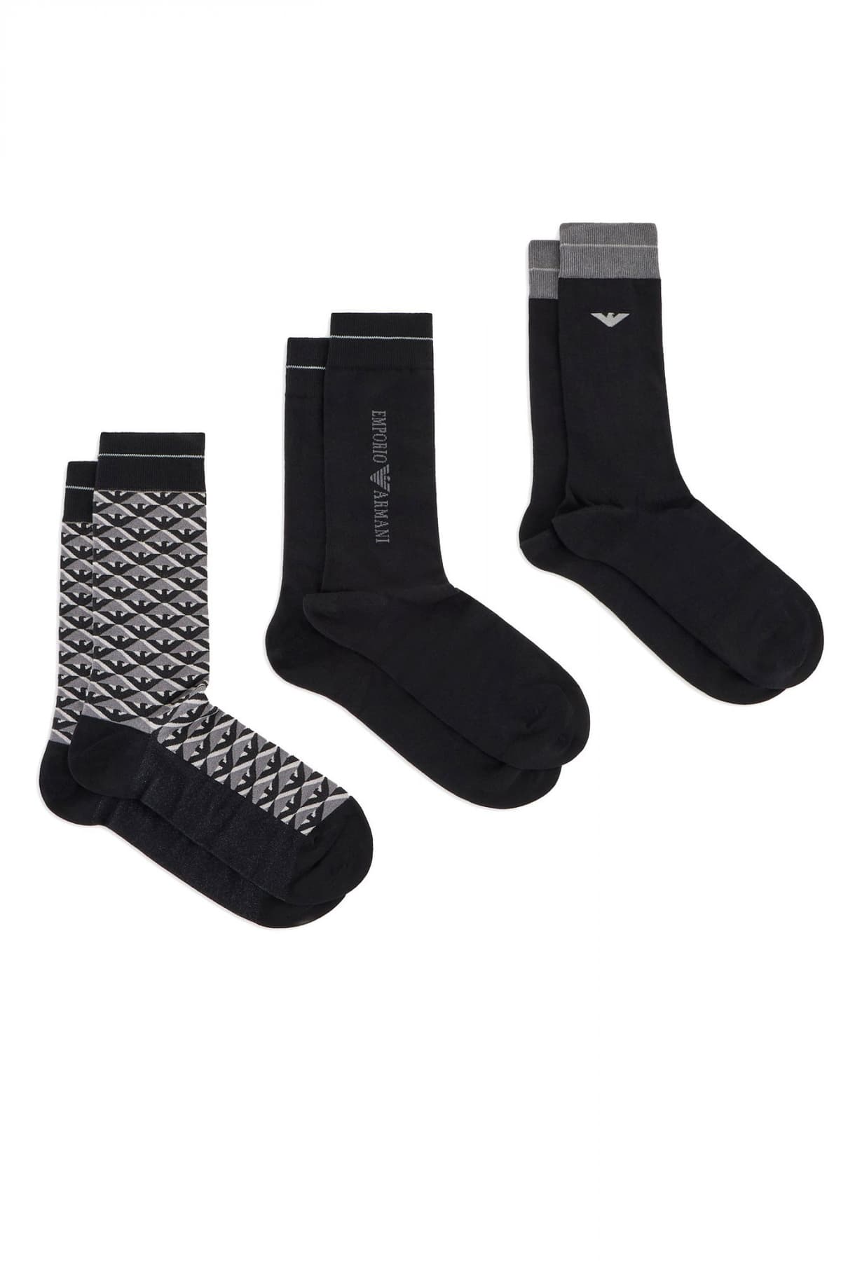 EMPORIO ARMANI ΚΑΛΤΣΕΣ ΣΕΤ 3PACK LOGO ΜΠΛΕ