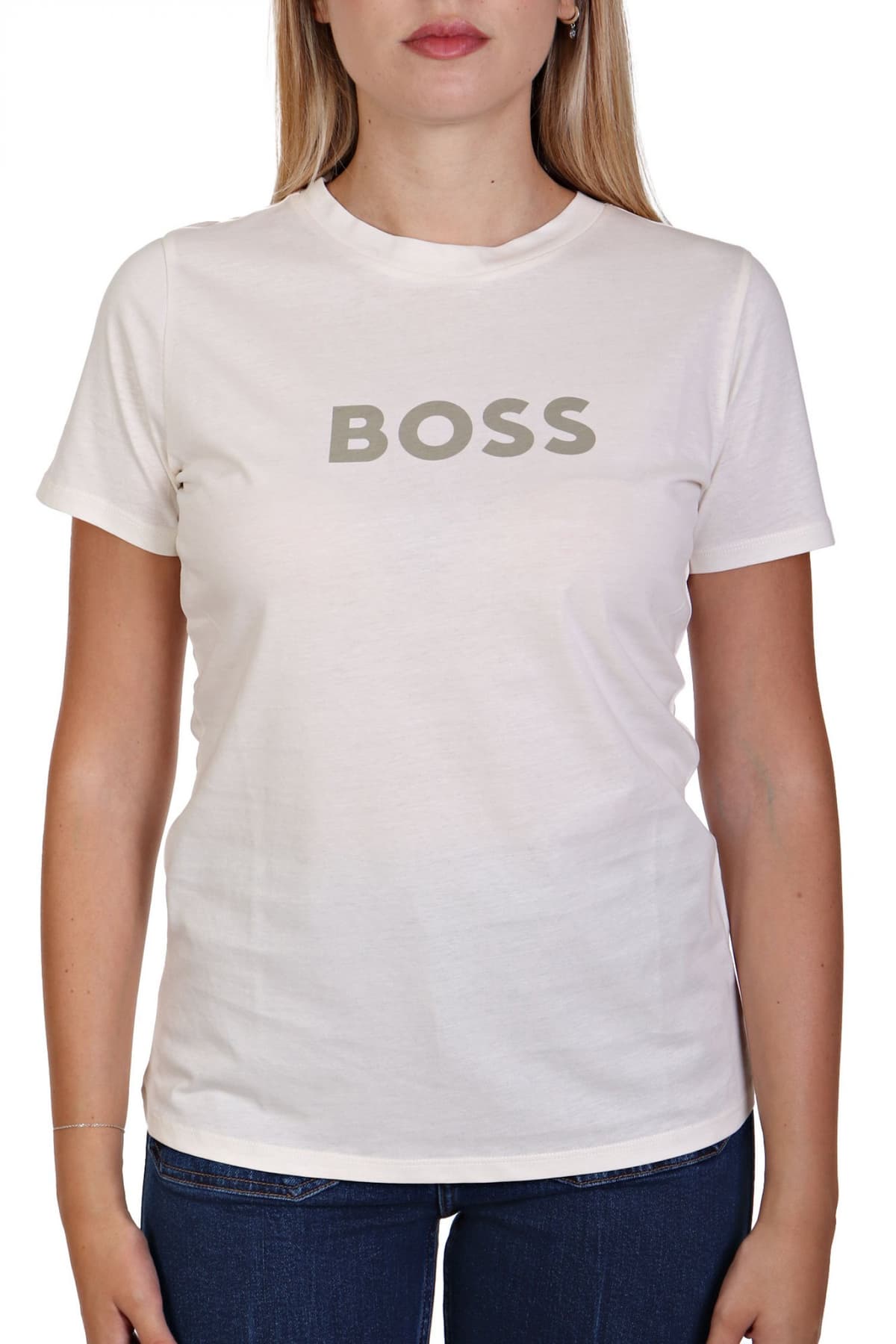 BOSS ORANGE T-SHIRT C_ELOGO_5 LOGO ΓΚΡΙ / ΕΚΡΟΥ