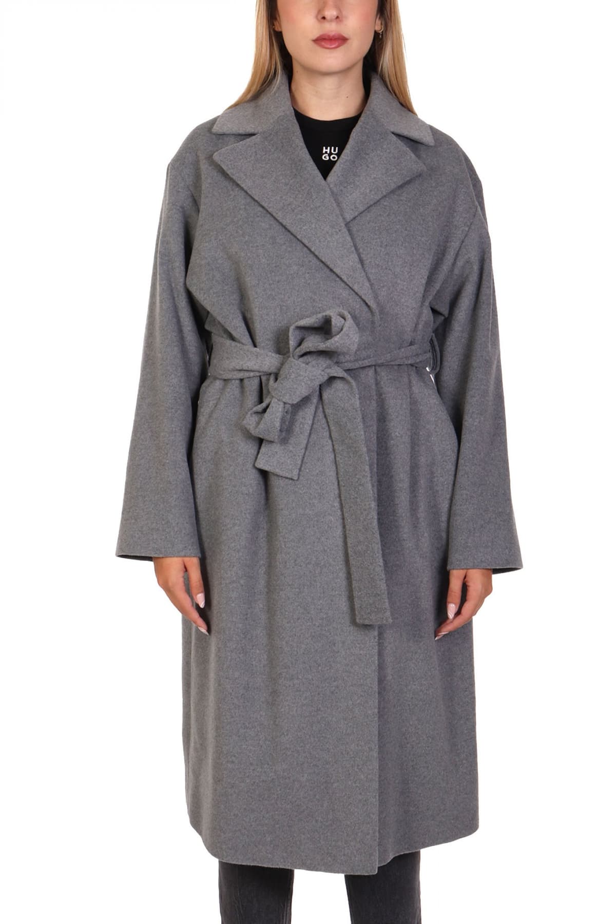 HUGO ΠΑΛΤΟ MABELLINA ΖΩΝΗ ΓΚΡΙ