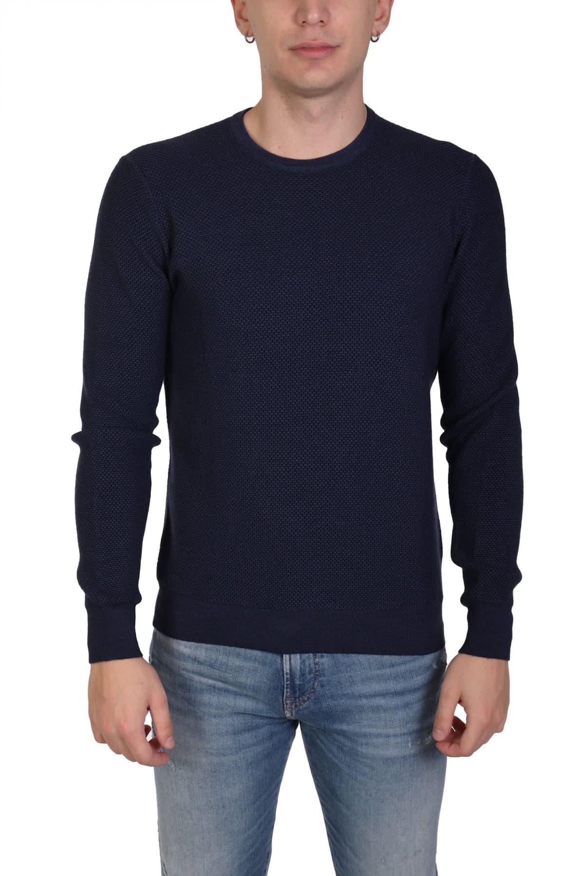 GRAN SASSO ΠΛΕΚΤΟ CREW NECK ΜΠΛΕ