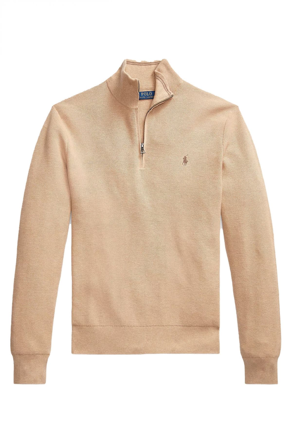 RALPH LAUREN ΑΝΔΡΙΚΟ ΠΛΕΚΤΟ HALFZIP LOGO ΜΠΕΖ