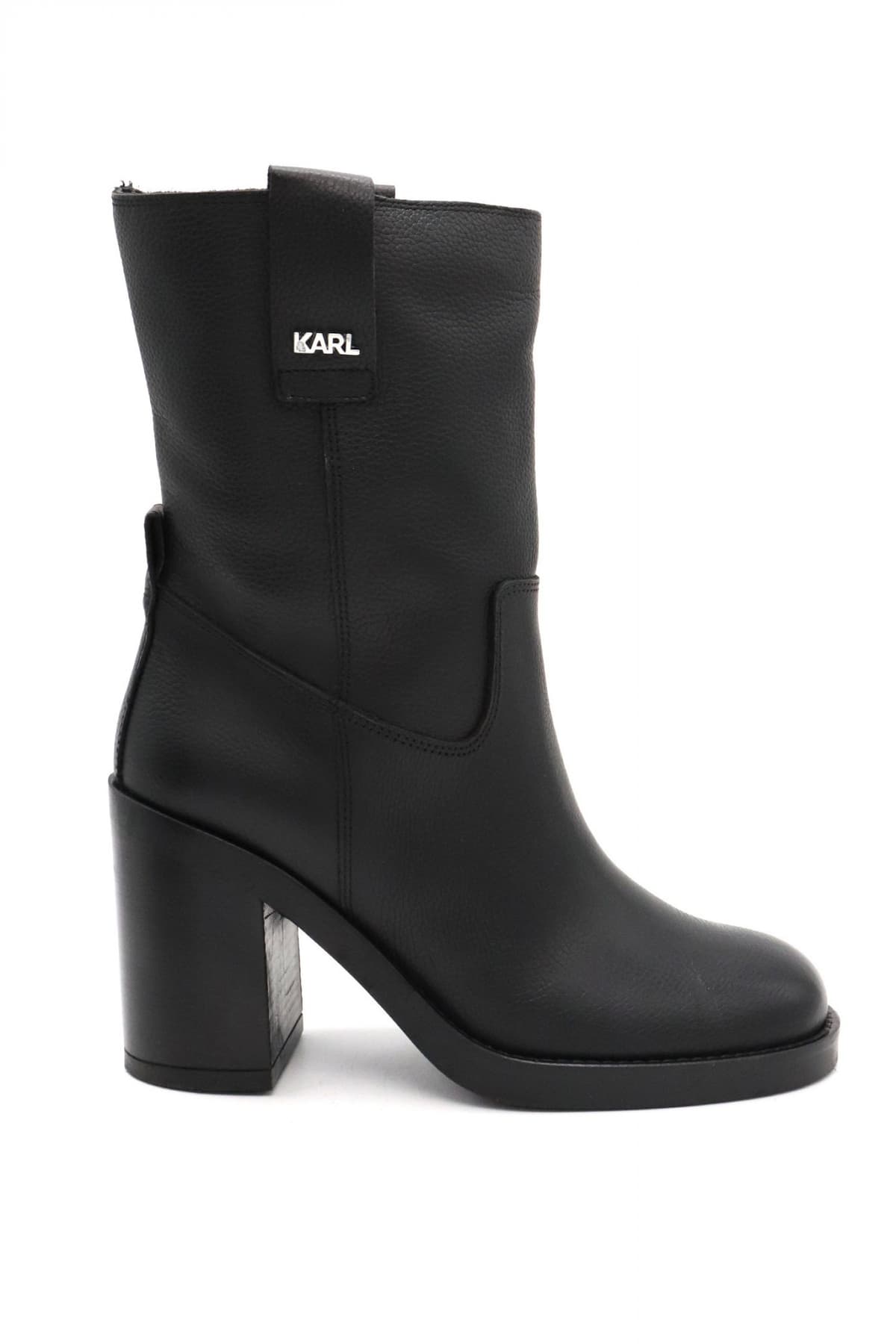 KARL LAGERFELD ΠΑΠΟΥΤΣΙΑ BROOKLYN HI MID LEG BOOT LOGO ΜΑΥΡΟ