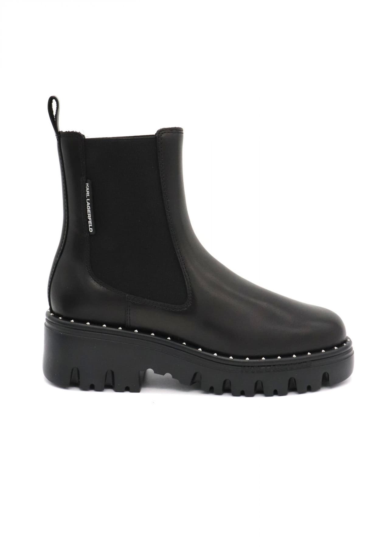 KARL LAGERFELD ΠΑΠΟΥΤΣΙΑ MΠΟΤΑΚΙΑ AΝKLE GORE BOOT ΤΡΟΥΞ LOGO ΜΑΥΡΟ