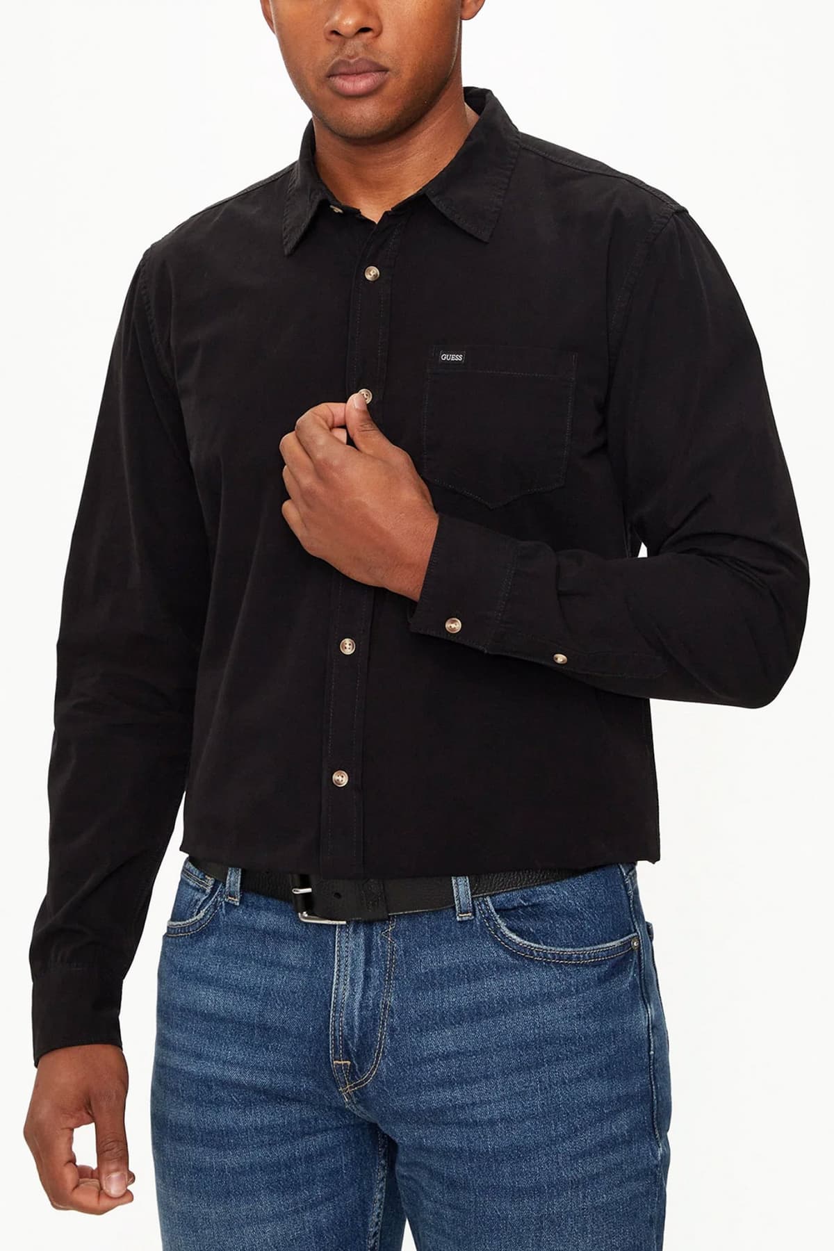 GUESS JEANS ΠΟΥΚΑΜΙΣΟ SLIM FIT ΛΕΥΚΟ