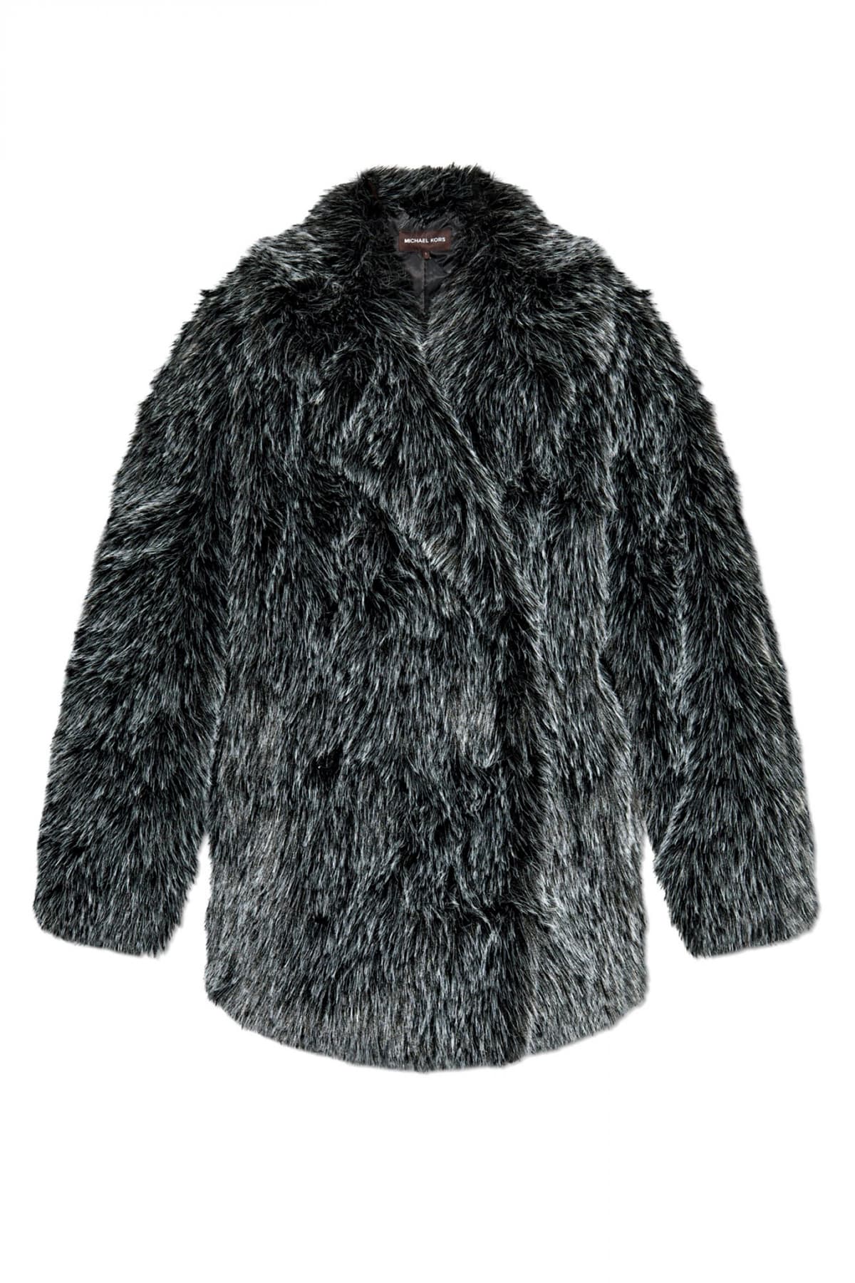MICHAEL KORS ΠΑΛΤΟ FAUX FUR ΜΑΥΡΟ-ΓΚΡΙ