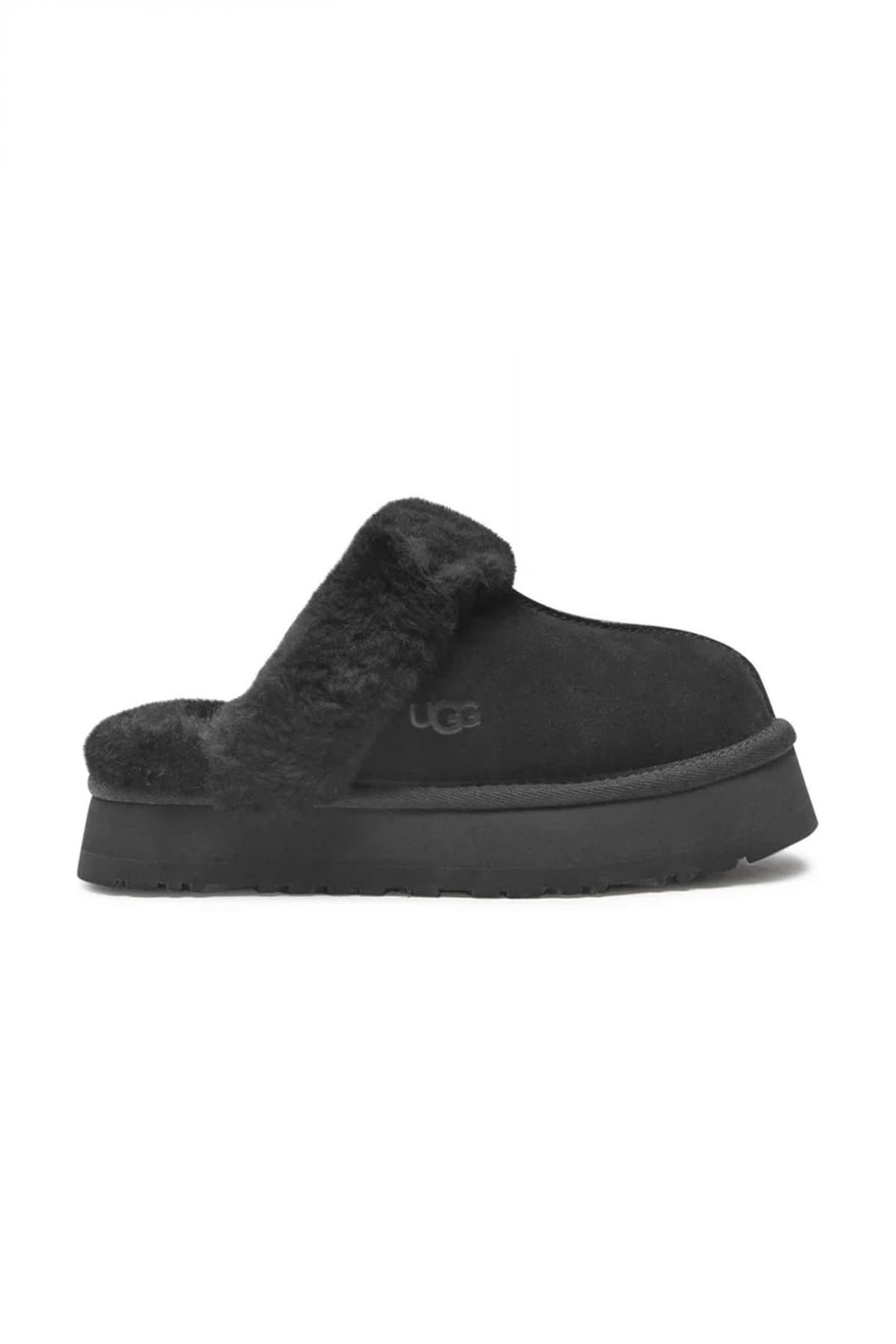 UGG ΠΑΠΟΥΤΣΙΑ ΠΑΝΤΟΦΛΕΣ W DISQUETTE PRINT LOGO ΜΑΥΡΟ