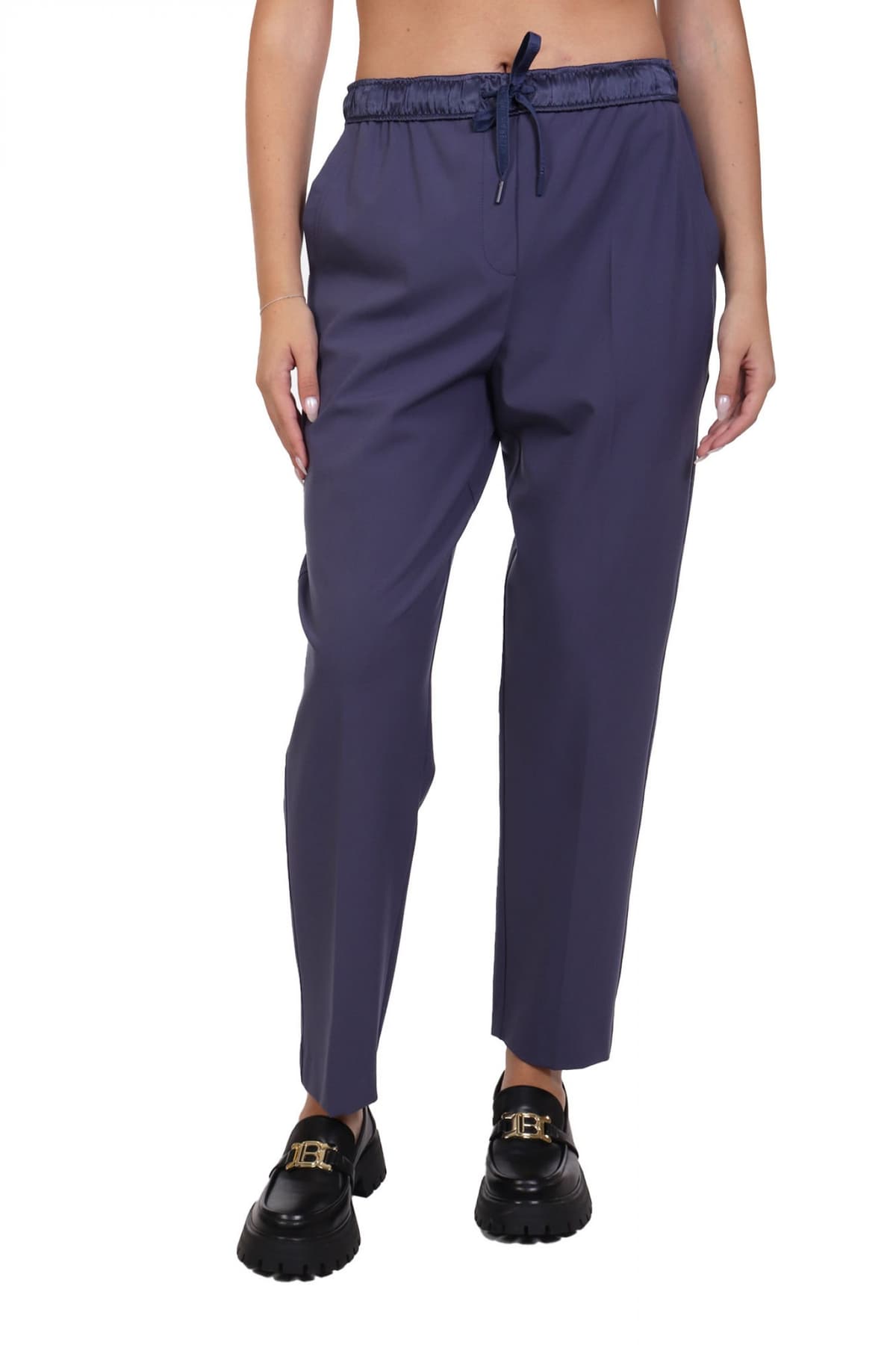 MARELLA MONOCHROME ΠΑΝΤΕΛΟΝΙ CAMMINO ΛΑΣΤΙΧΟ ΜΕΣΗ ΜΠΛΕ