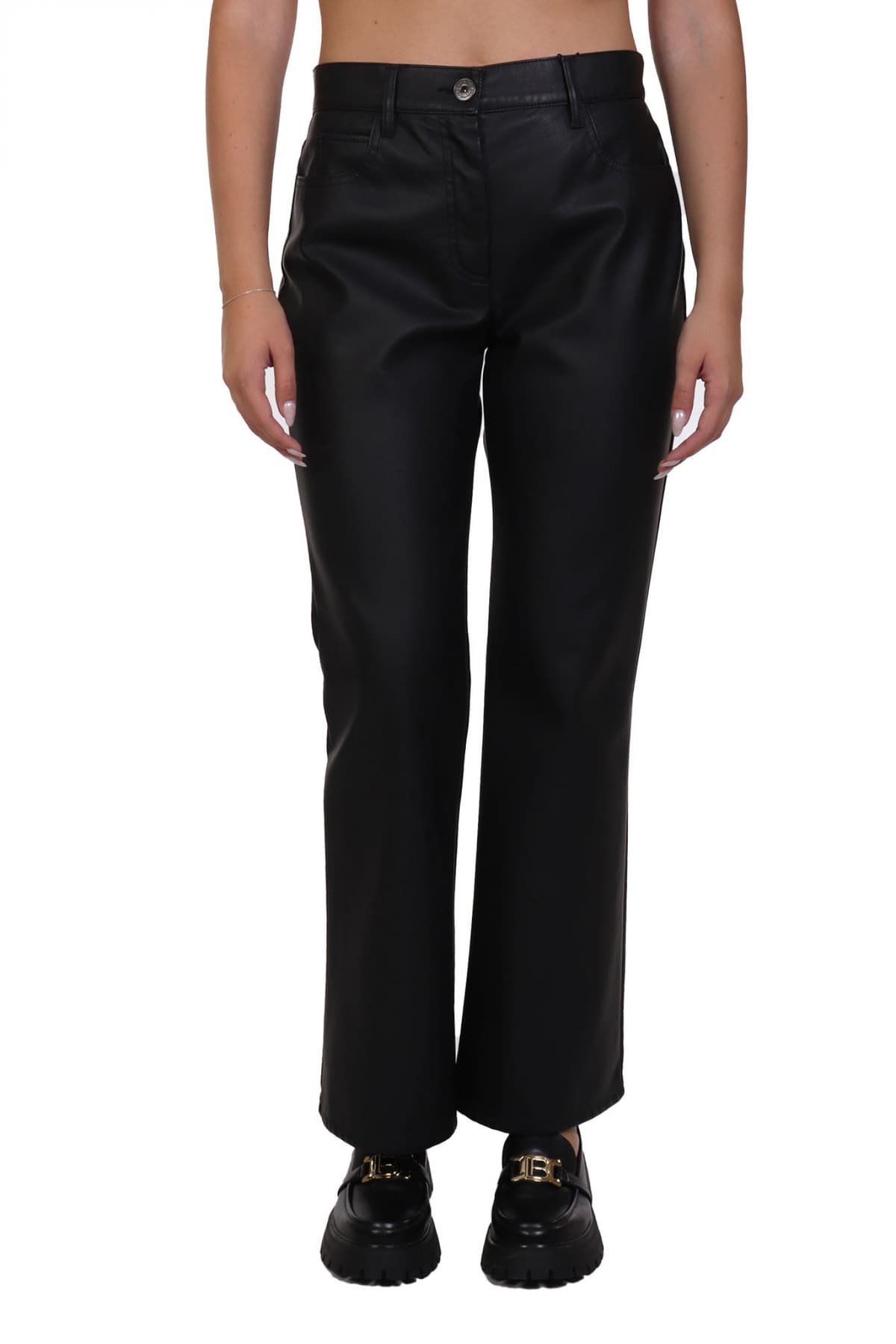 MAX MARA WEEKEND ΠΑΝΤΕΛΟΝΙ CALIFFO FAUX LEATHER ΜΑΥΡΟ