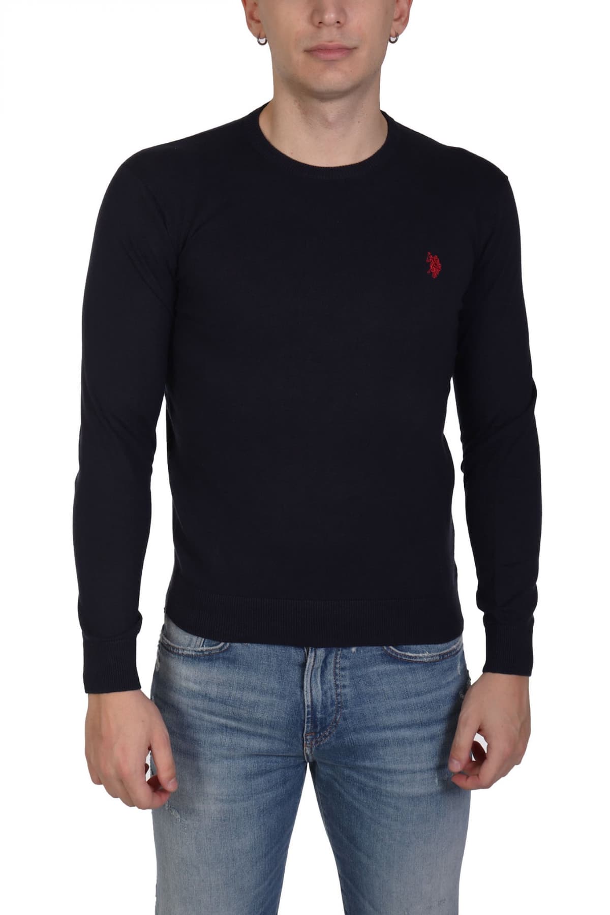 U.S.POLO ASSN ΠΛΕΚΤΟ CREW NECK LOGO LEON ΡΑΦ ΜΠΛΕ