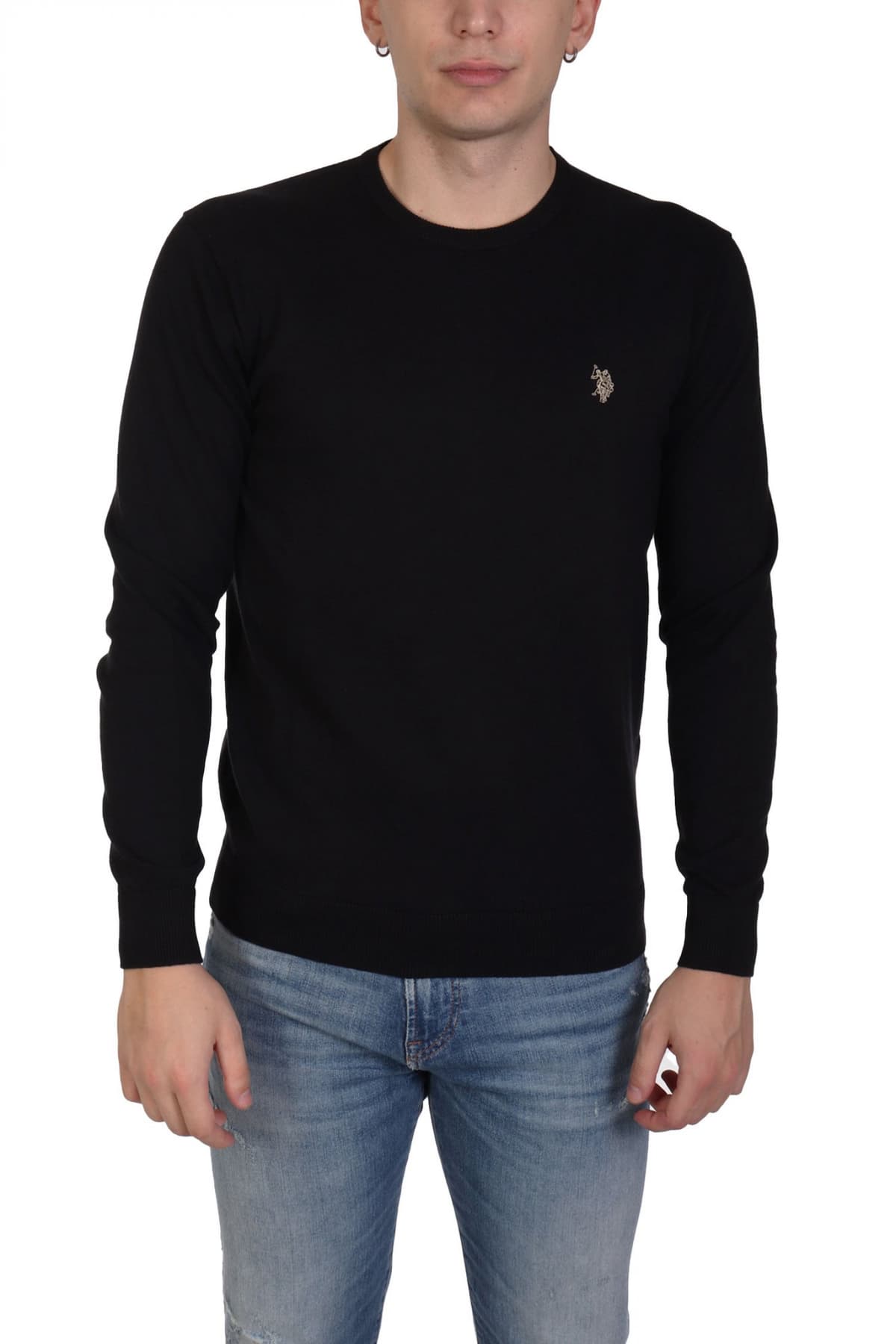 U.S.POLO ASSN ΠΛΕΚΤΟ CREW NECK LOGO LEON ΡΑΦ ΜΠΛΕ