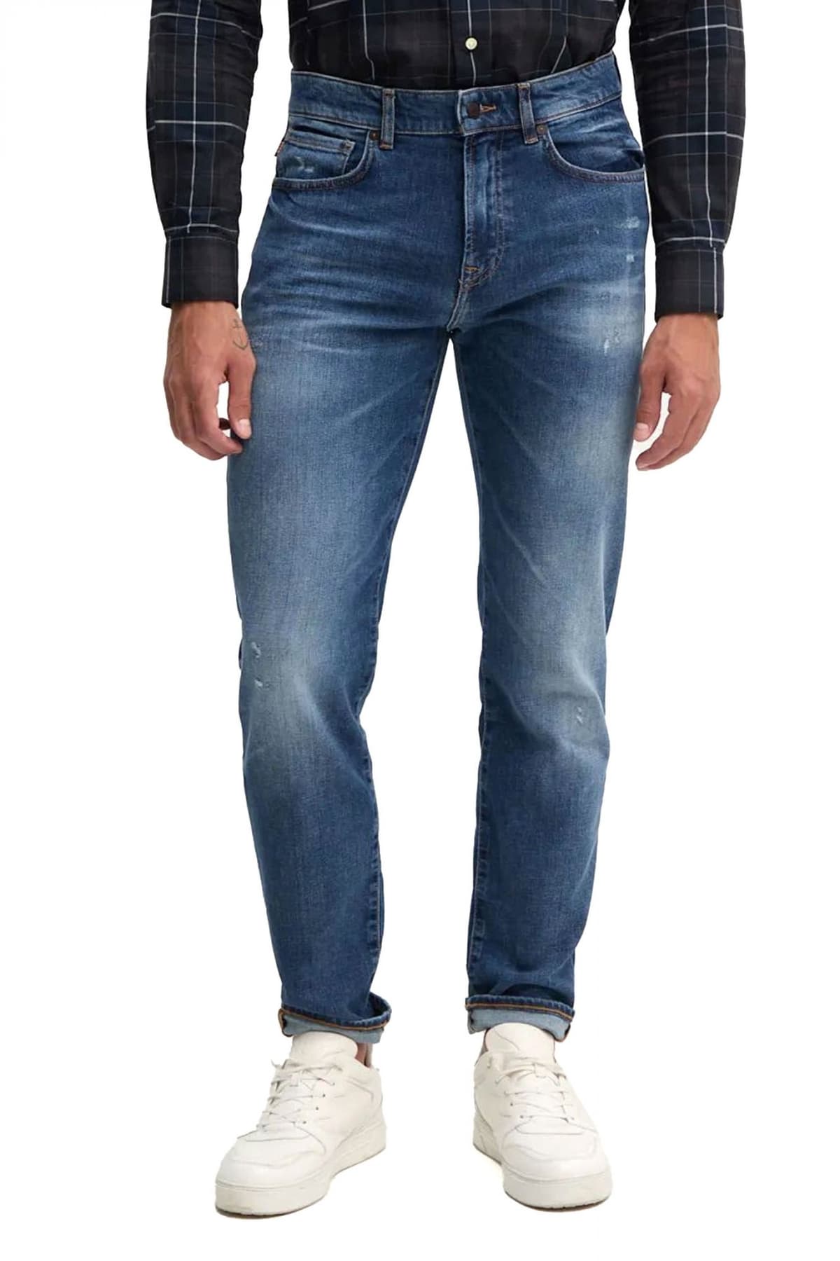 BOSS CASUAL ΠΑΝΤΕΛΟΝΙ JEANS REGULAR FIT RE MAINE BO CRAFT ΜΠΛΕ