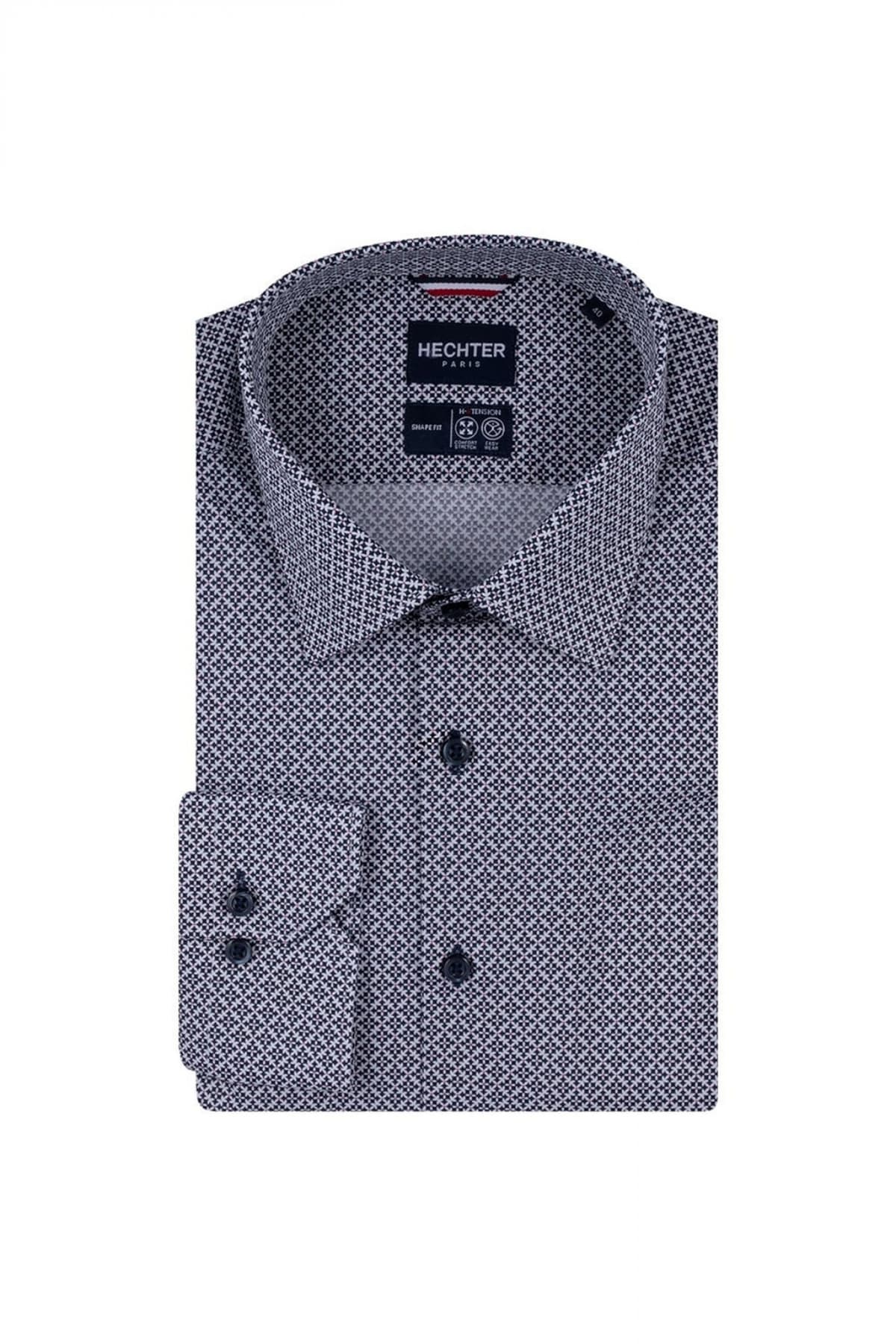 HECHTER ΠΟΥΚΑΜΙΣΟ SHAPEFIT H-XTENSION ΜΙΚΡΟΣΧΕΔΙΟ ΜΠΛΕ-ΛΕΥΚΟ