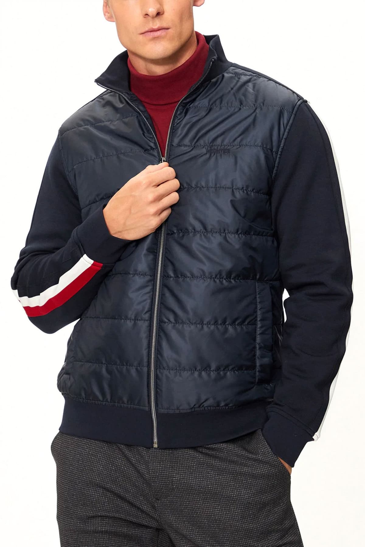 HECHTER ΖΑΚΕΤΑ SWEAT LOGO ΜΠΛΕ ΣΚΟΥΡΟ