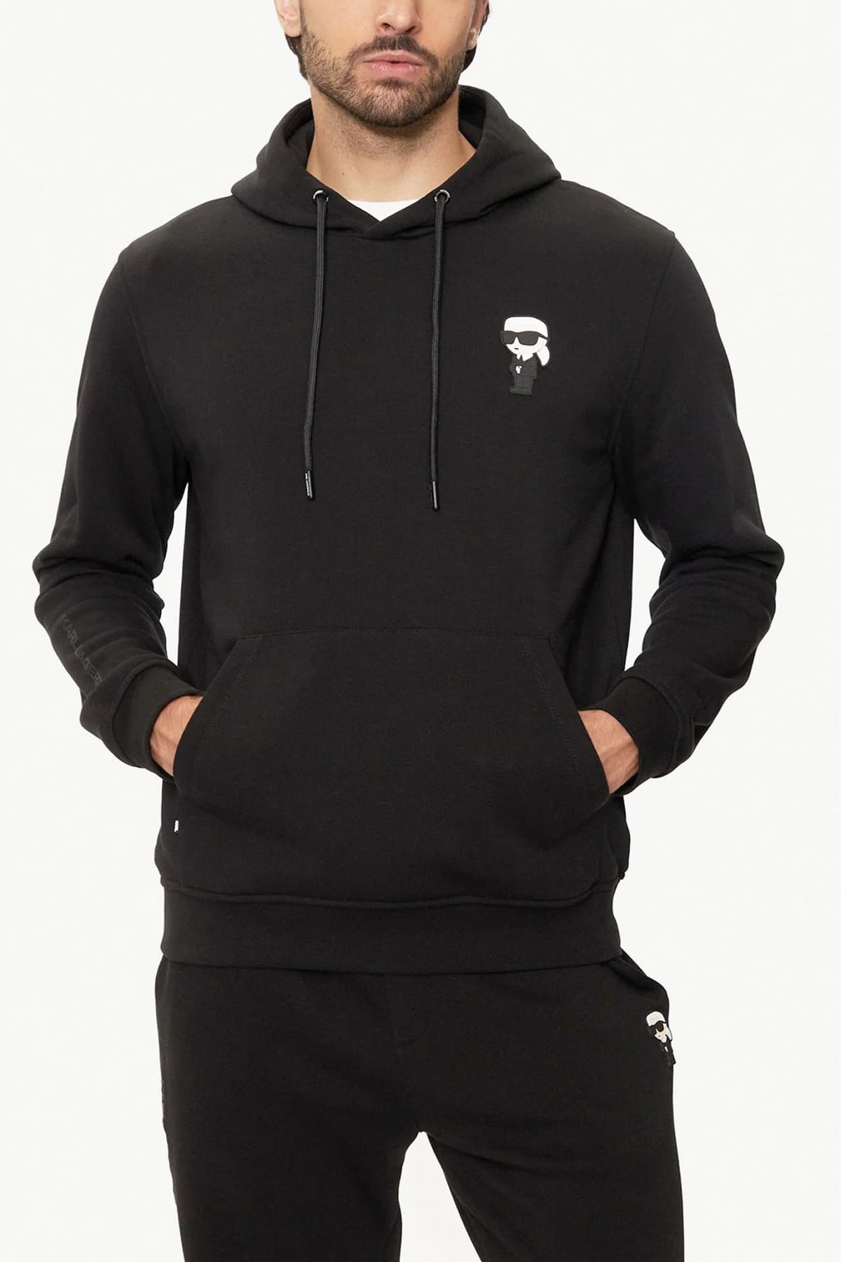 KARL LAGERFELD ΦΟΥΤΕΡ HOODIE LOGO ΛΕΥΚΟ