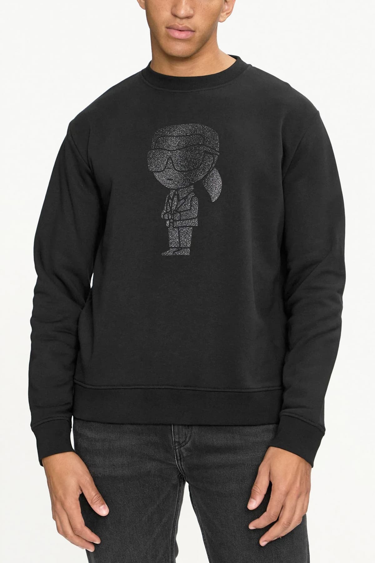KARL LAGERFELD ΦΟΥΤΕΡ CREW NECK LOGO ΜΑΥΡΟ