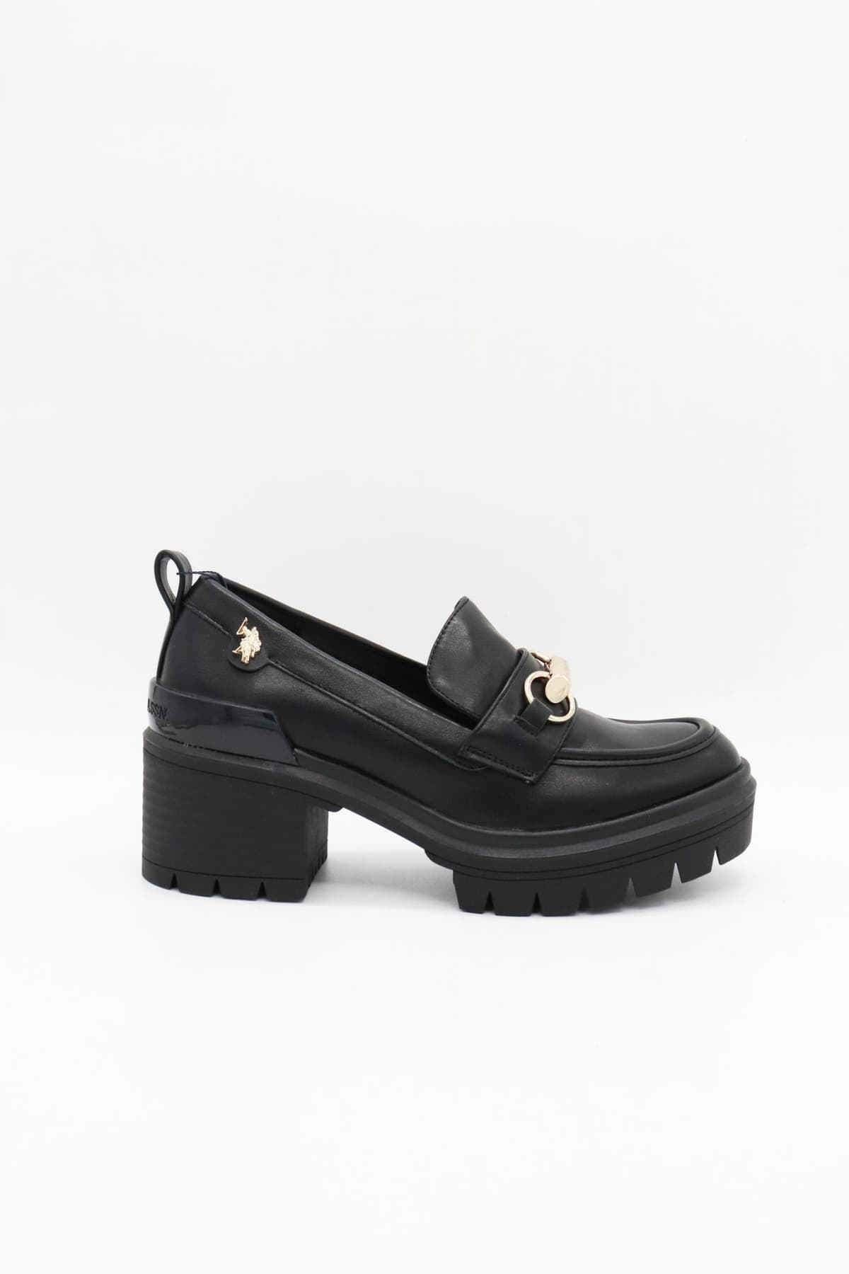 U.S. POLO ASSN. ΠΑΠΟΥΤΣΙΑ MOKAΣΙΝΙΑ ΑΓΚΡΑΦΑ LOGO ΜΑΥΡΟ