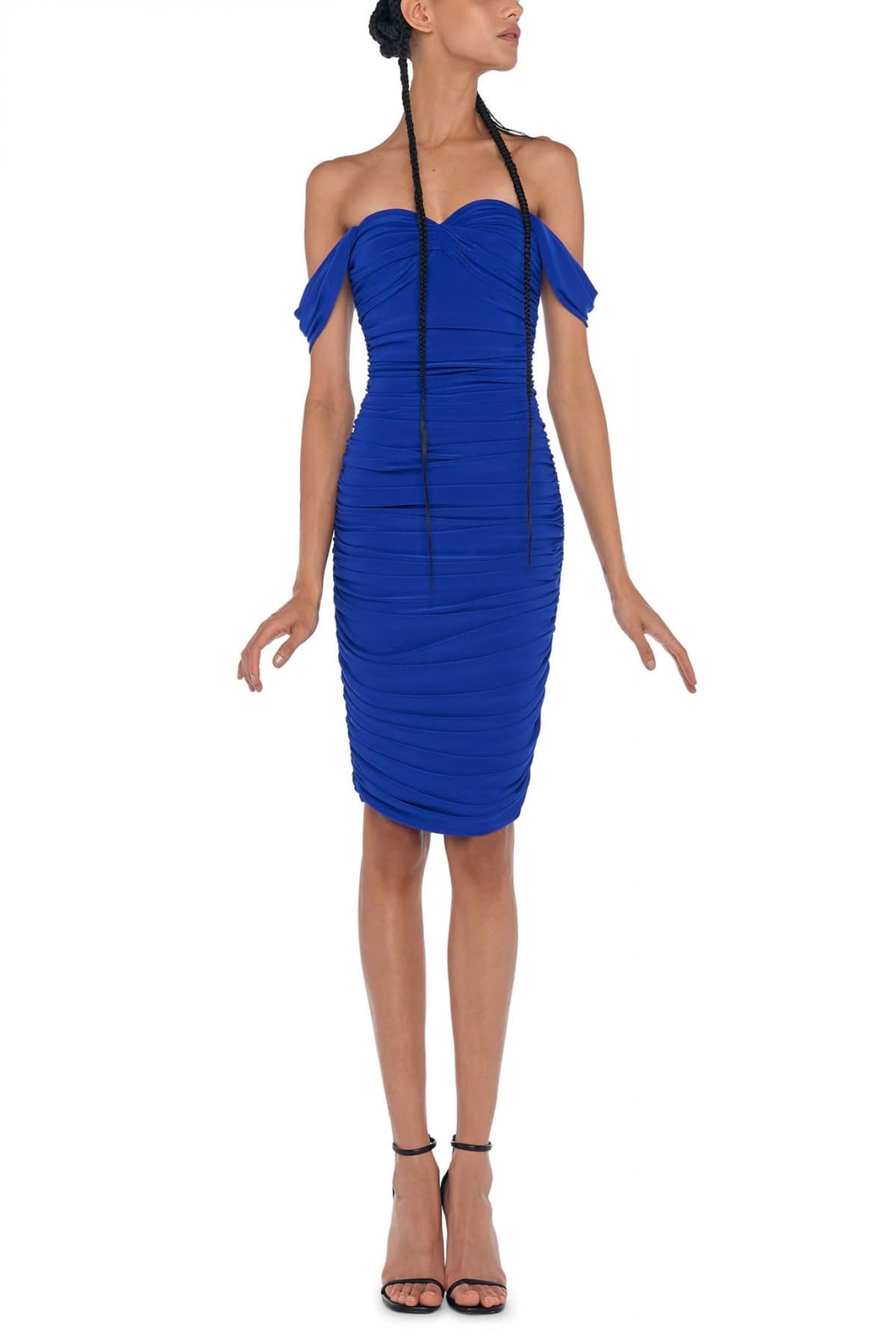 NORMA KAMALI ΦΟΡΕΜΑ WALTER DRESS TO KNEE WITH WINGLET SLEEVES ΗΛΕΚΤΡΙΚ ΜΠΛΕ