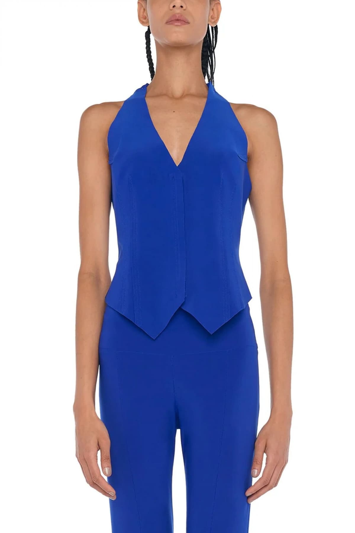 NORMA KAMALI ΓΙΛΕΚΟ SIMPLE VEST ΗΛΕΚΤΡΙΚ ΜΠΛΕ