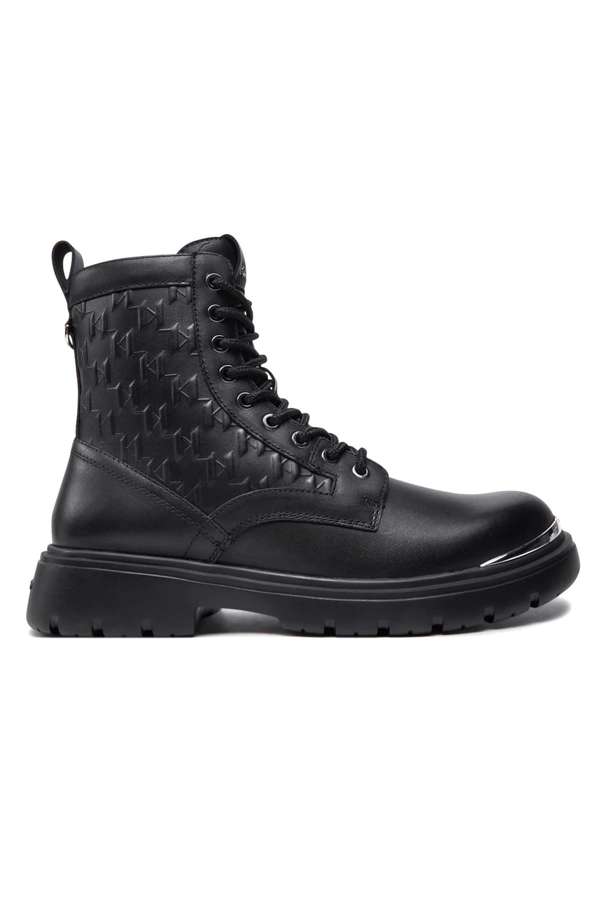 KARL LAGERFELD ΠΑΠΟΥΤΣΙΑ ΜΠΟΤΑΚΙΑ MASON HI LACE BOOT ALL OVER LOGO ΜΑΥΡΟ
