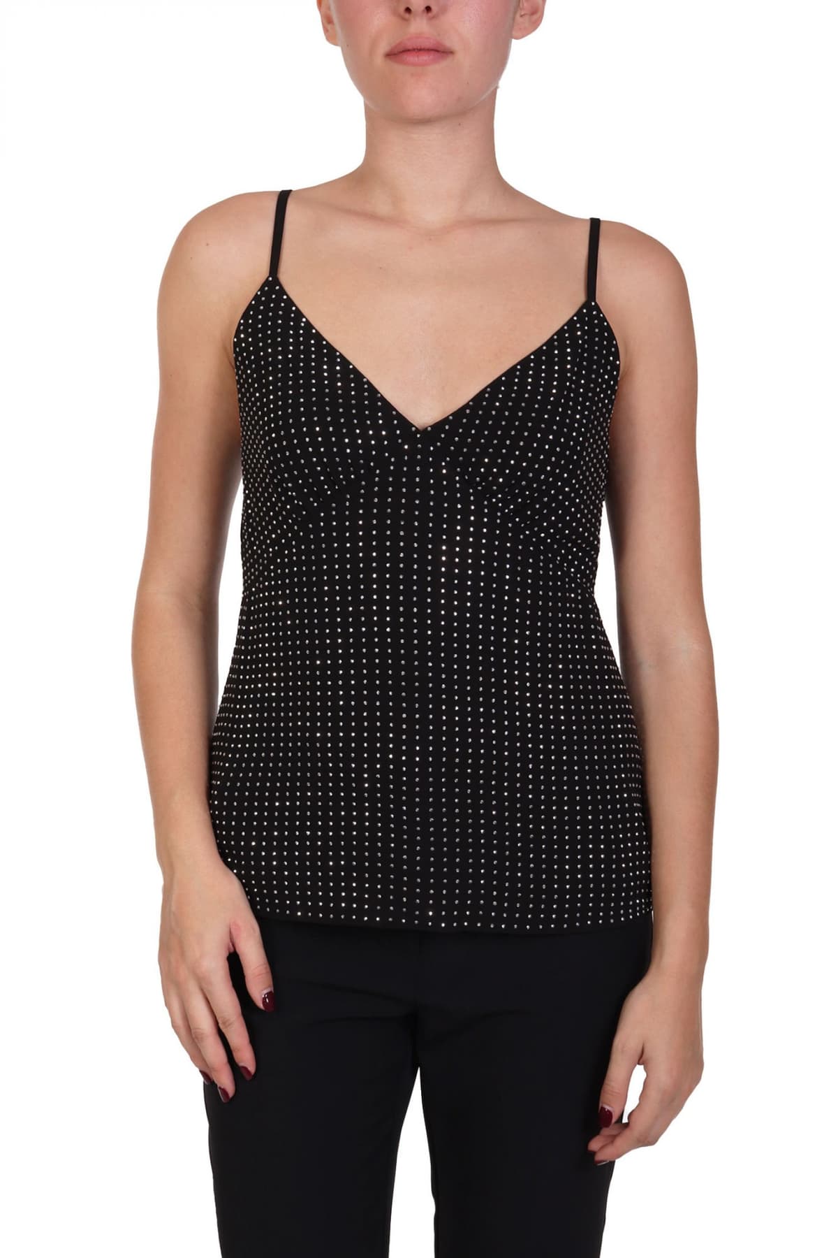 MICHAEL KORS TANK TOP ΣΤΡΑΣ ΜΑΥΡΟ