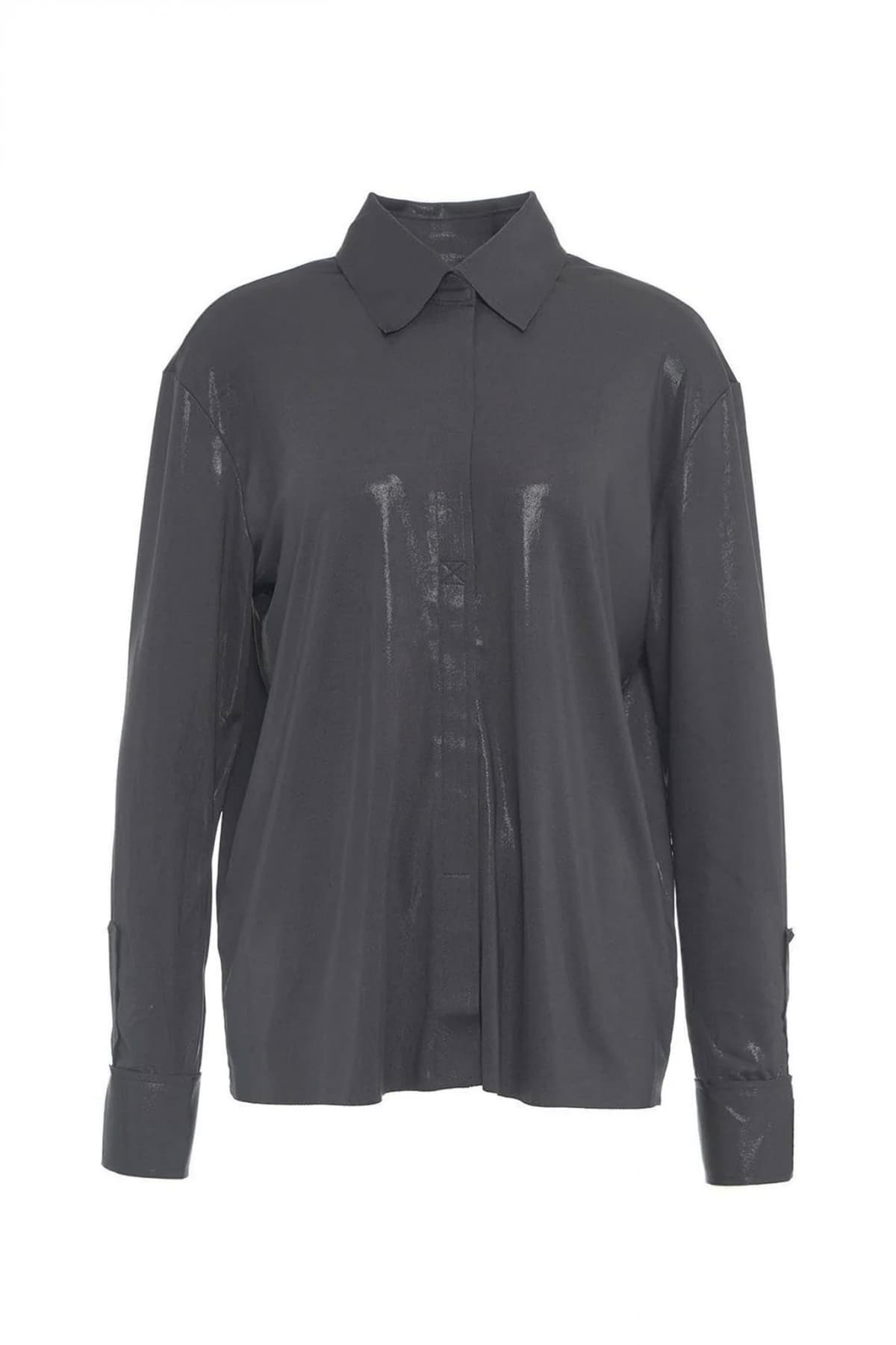 NORMA KAMALI ΠΟΥΚΑΜΙΣΟ ΓΚΡΙ ΜΕΤΑΛΛΙΖΕ