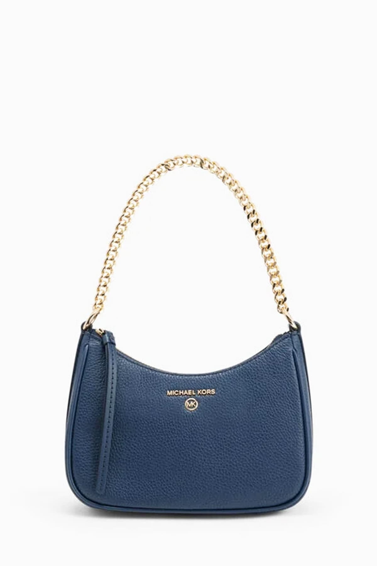 MICHAEL KORS ΤΣΑΝΤΑKI ΧΕΙΡΟΣ JET SET CHARM METAΛΛΙΚΟ LOGO ΣΚΟΥΡΟ ΜΠΛΕ