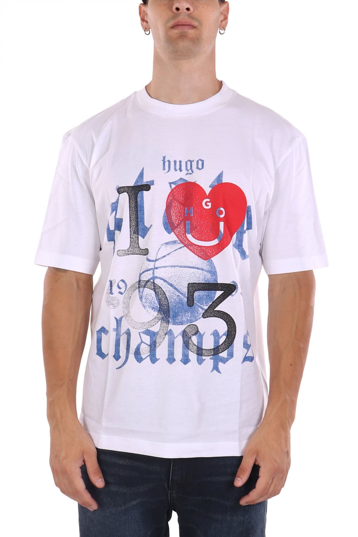 Men's T-Shirts Hugo Blue White