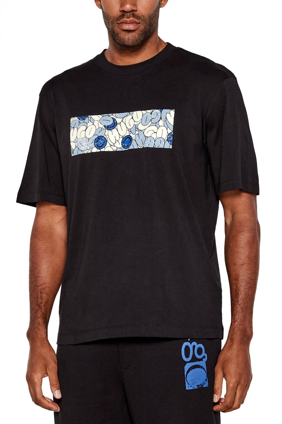 HUGO BLUE Τ-SHIRT NURIX ΡΟΥΑ ΜΠΛΕ