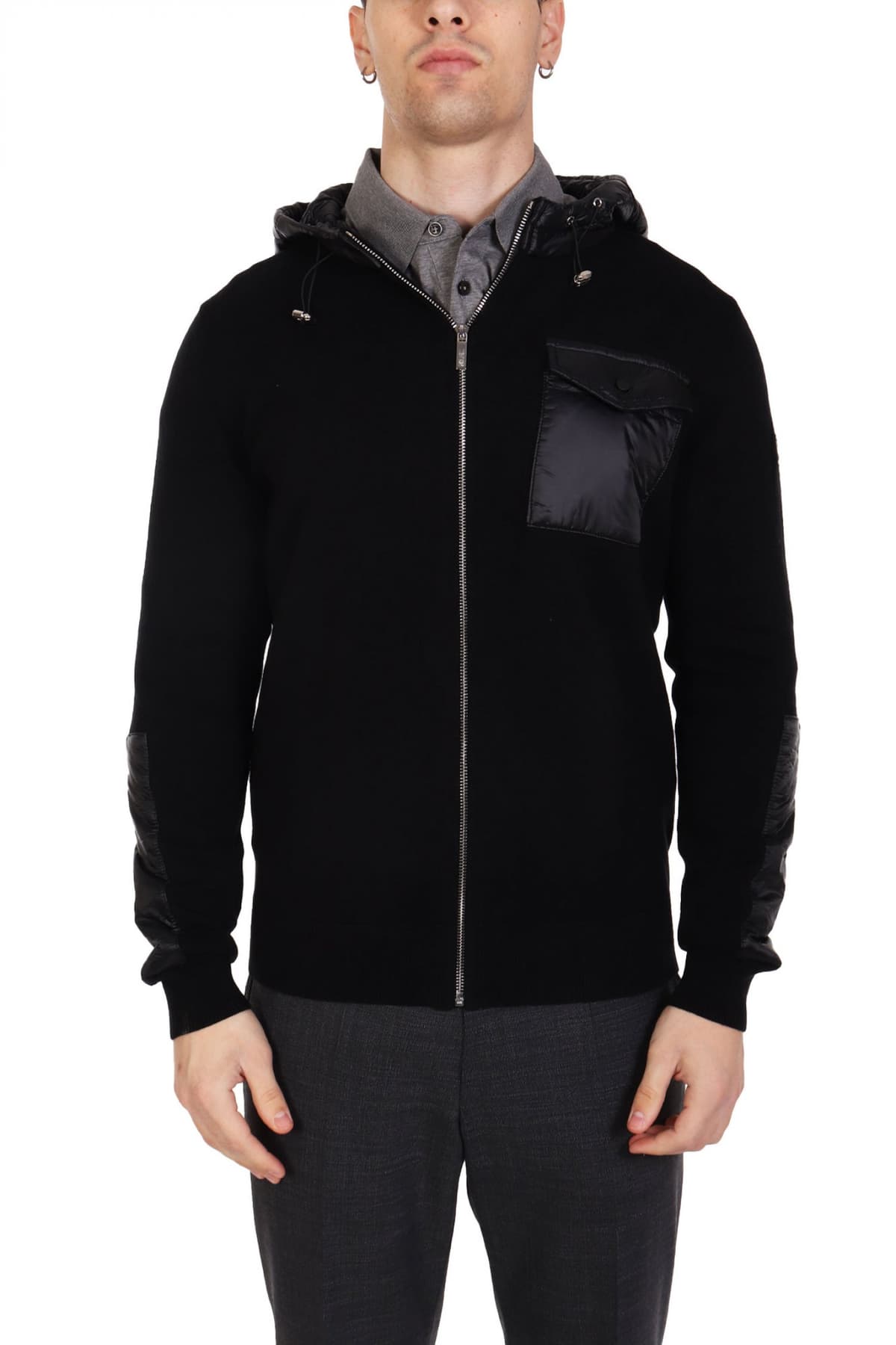 KARL LAGERFELD ΠΛΕΚΤΟ ZIPHOOD LOGO POCKET ΜΑΥΡΟ